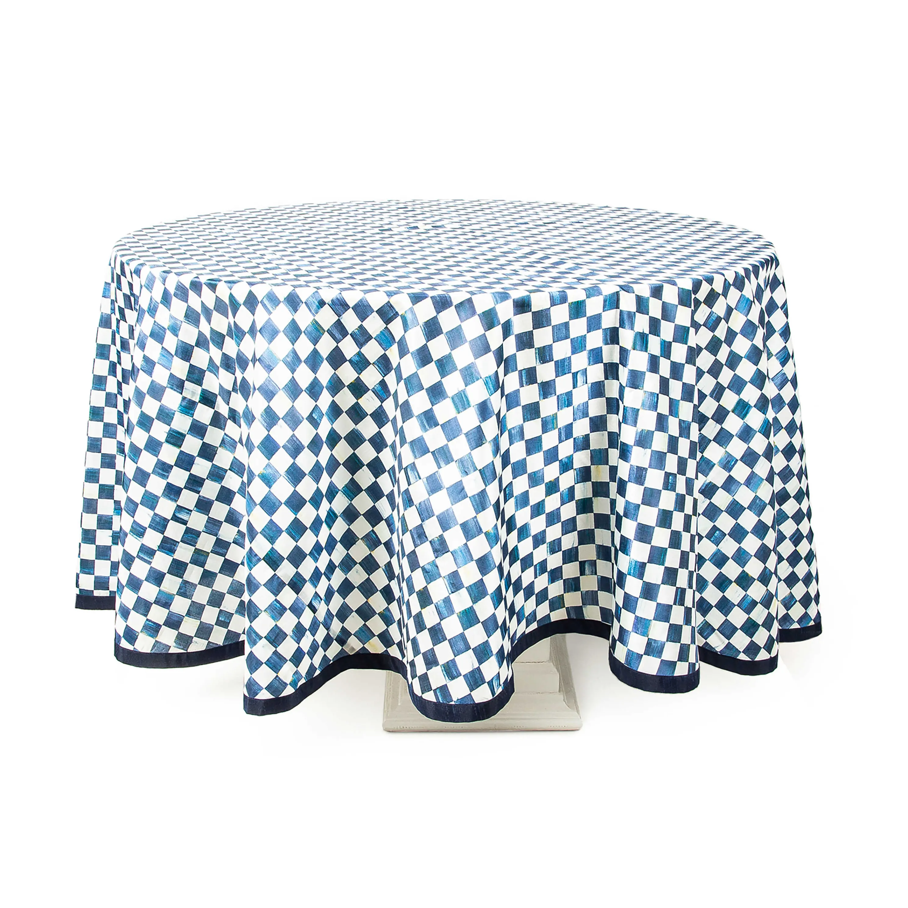 90" Round Royal Check Tablecloth