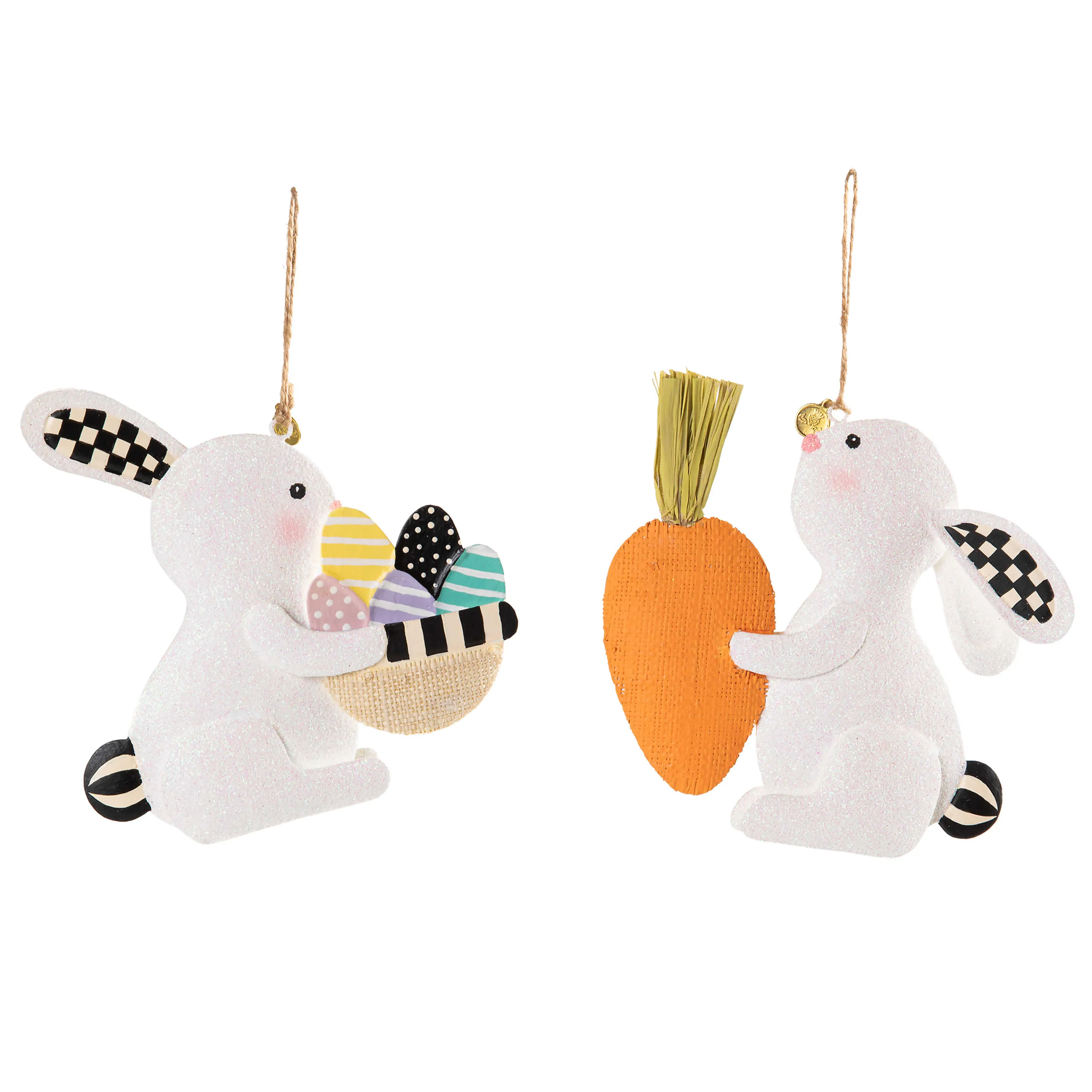 Bunny Ornaments - Set Of 2