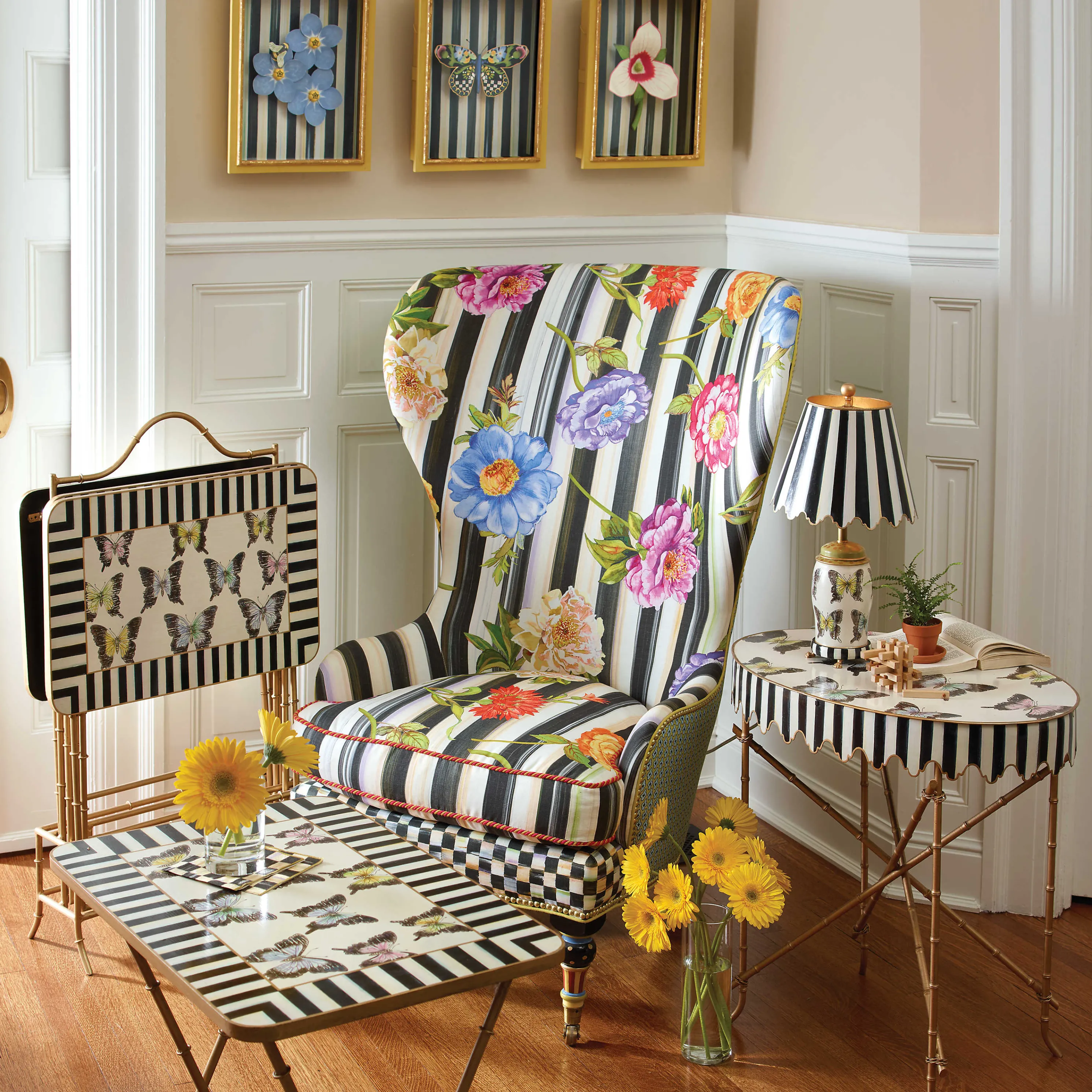 Butterfly Collection Cocktail Trays - Set Of 4