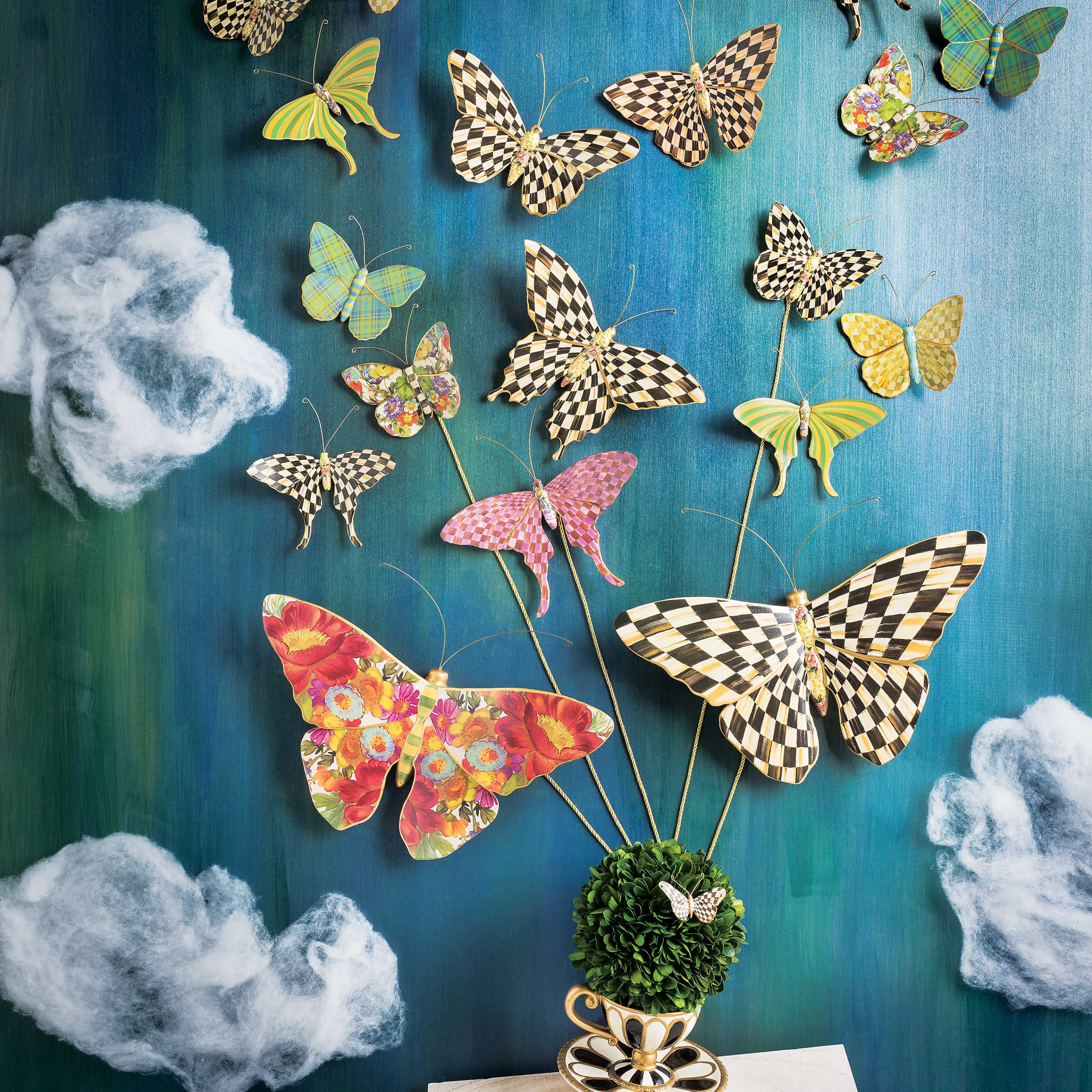 Butterfly Duo Wall Decor - Courtly Check
