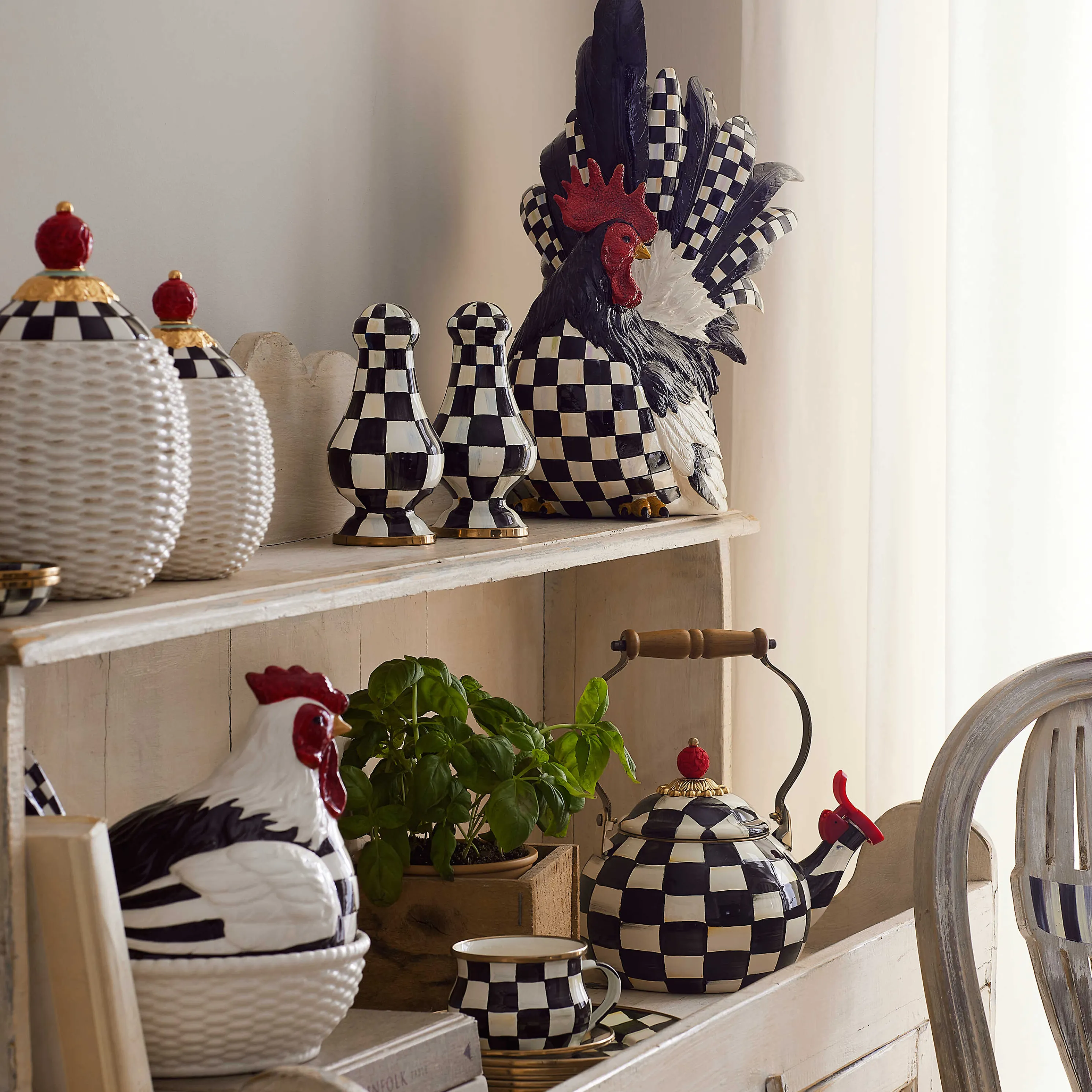 Courtly Basket Weave Canisters -Set Of 2