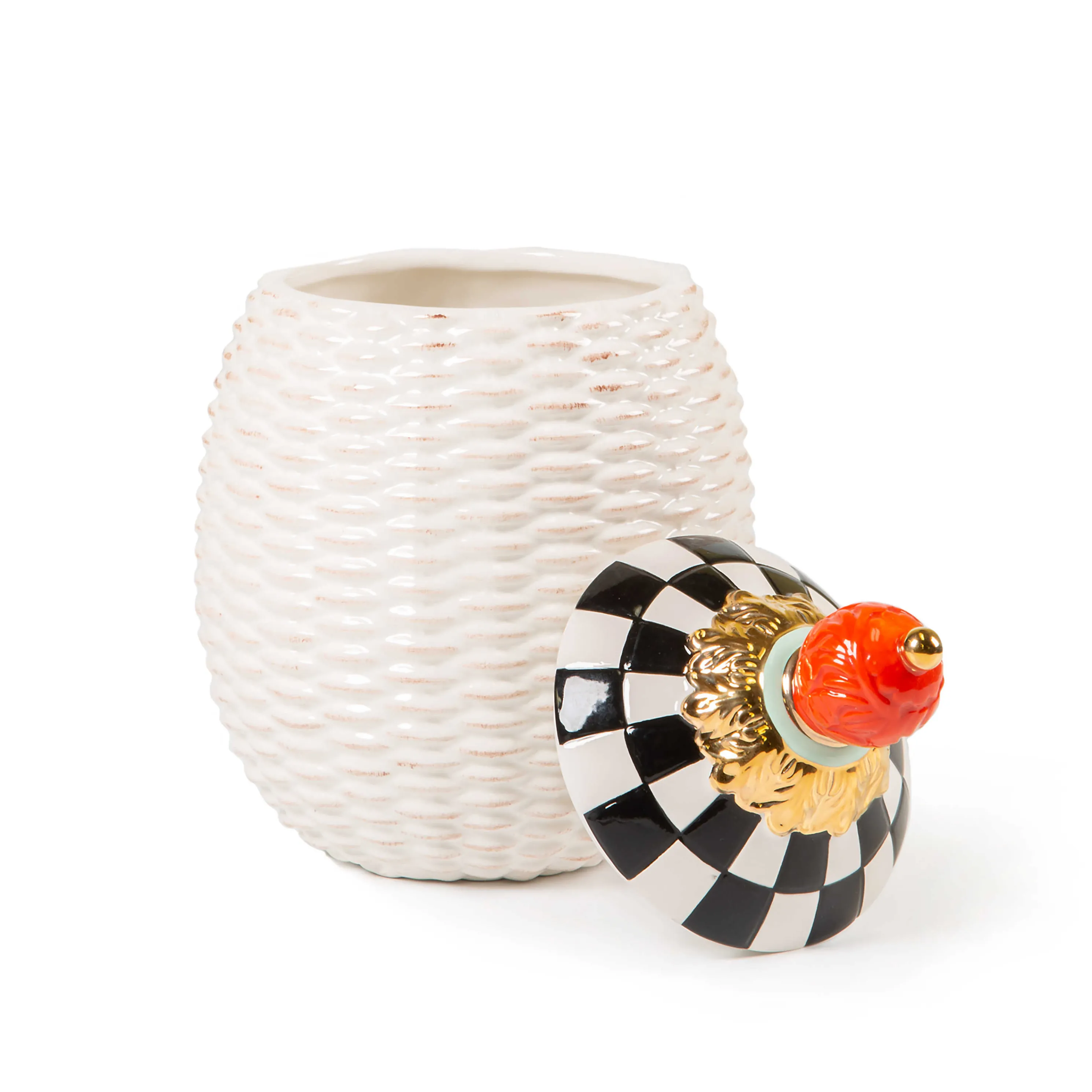 Courtly Basket Weave Canisters -Set Of 2