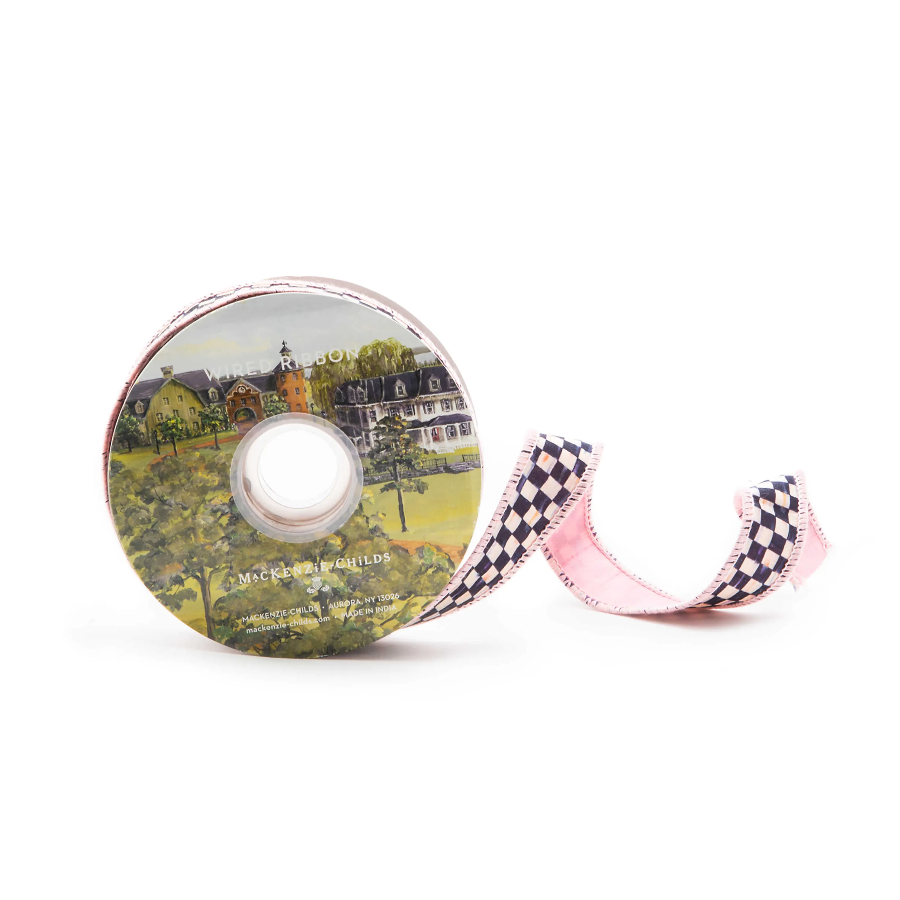 Courtly Check 1" Ribbon - Pink