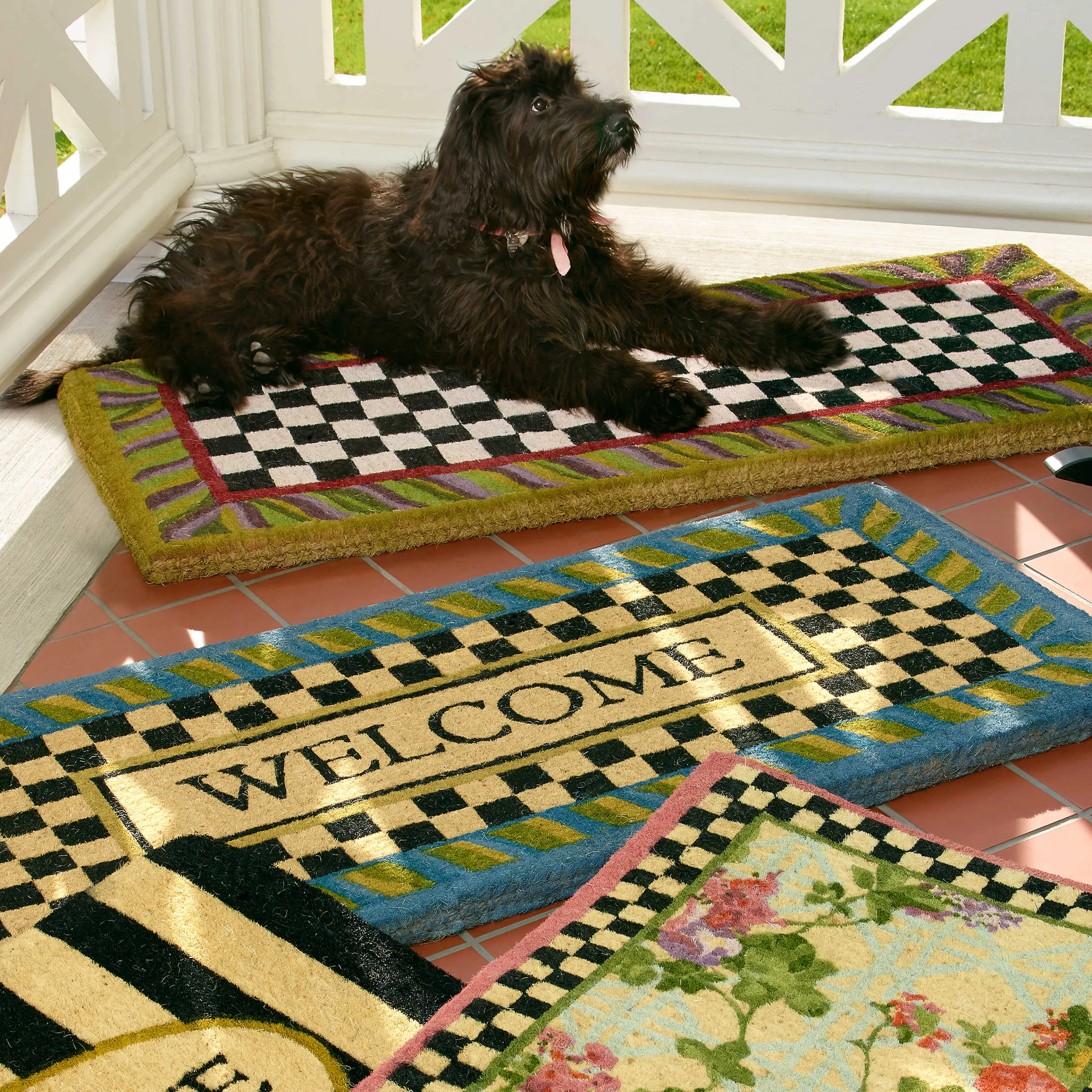 Courtly Check Double Door Entrance Mat