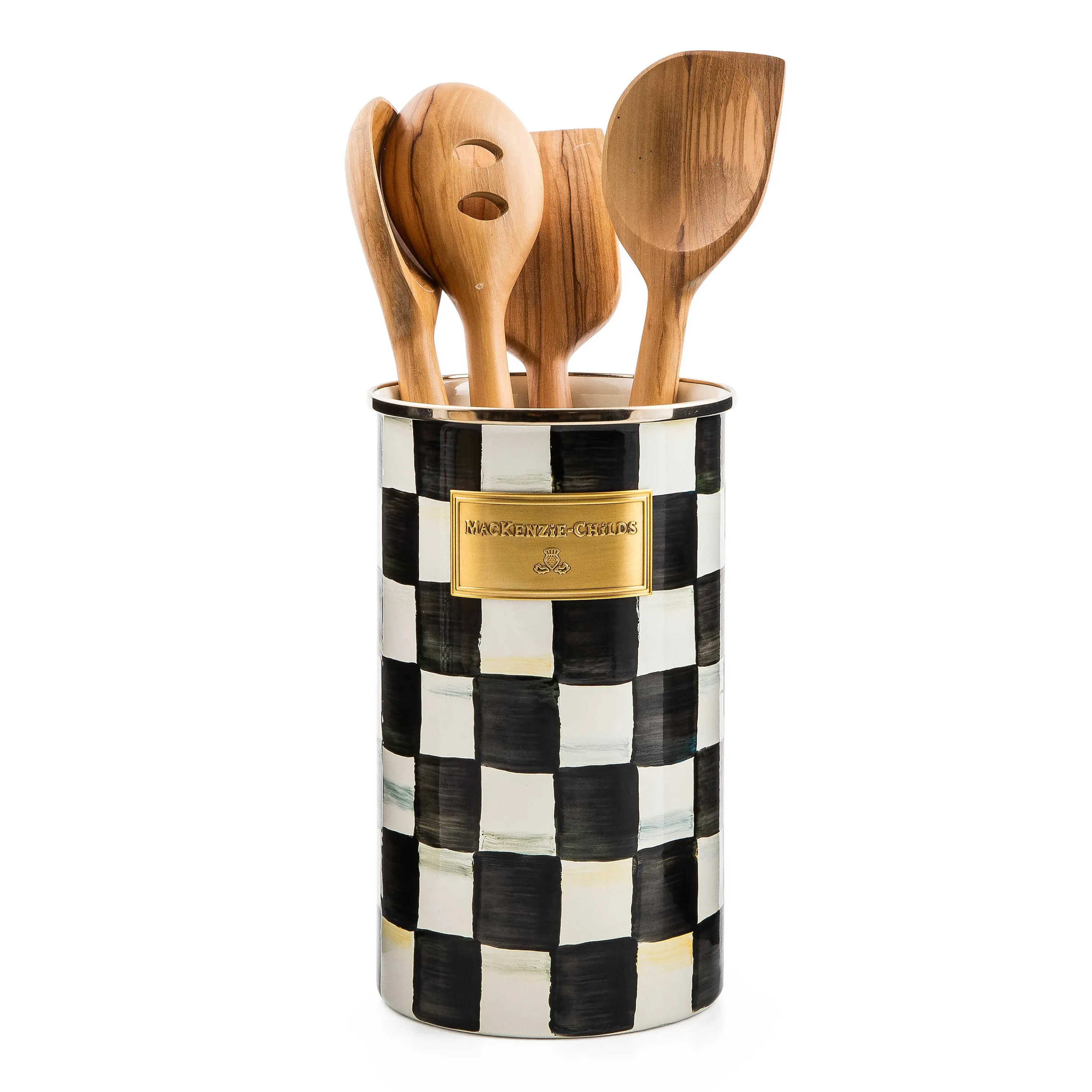 Courtly Check Enamel Utensil Holder