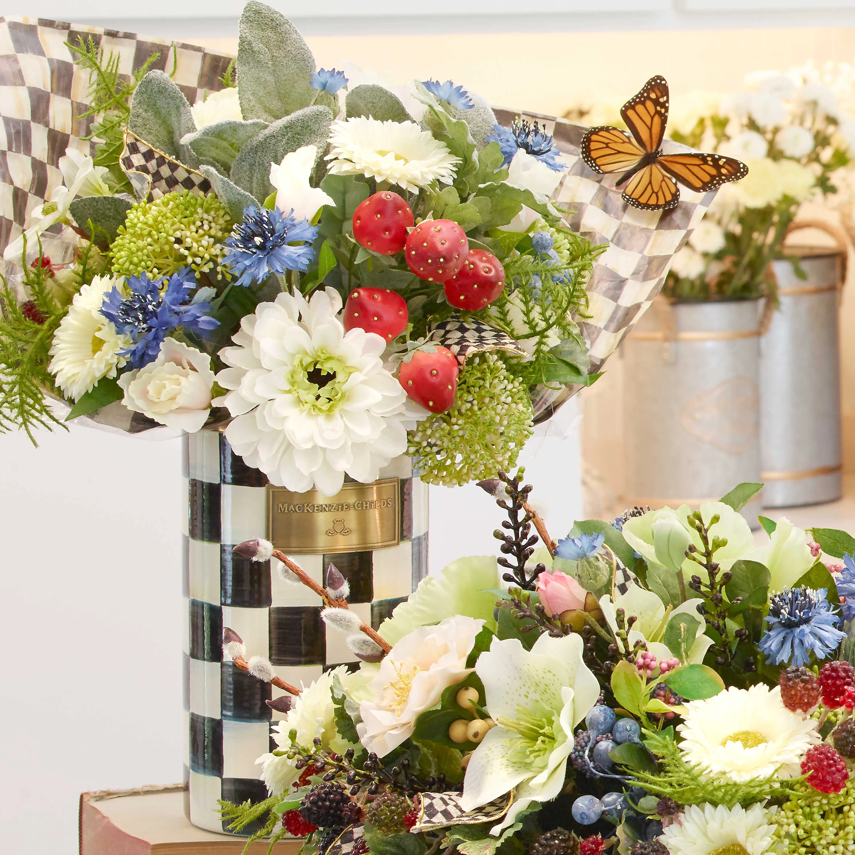 Courtly Check Enamel Utensil Holder