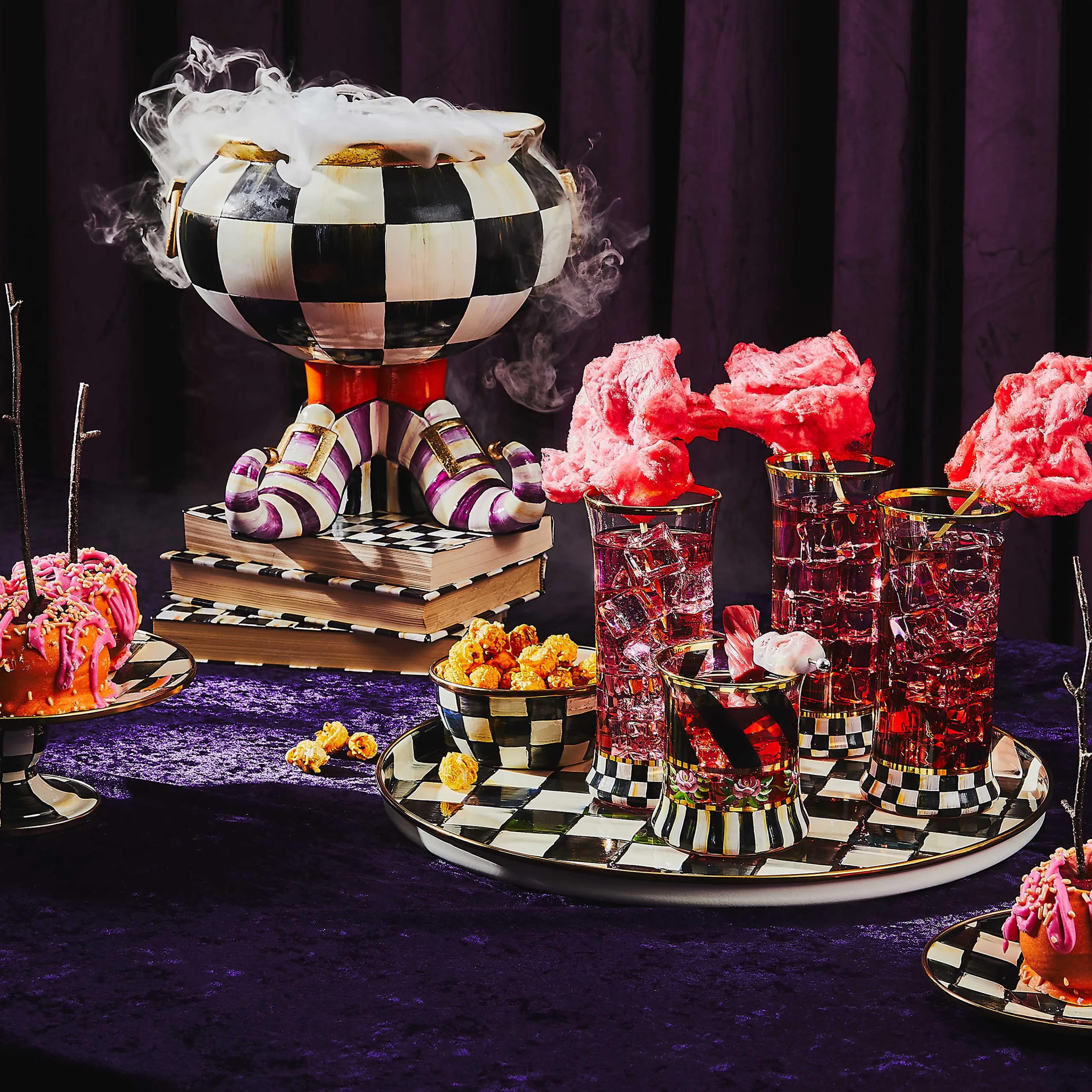 Courtly Check Enamel Round Tray