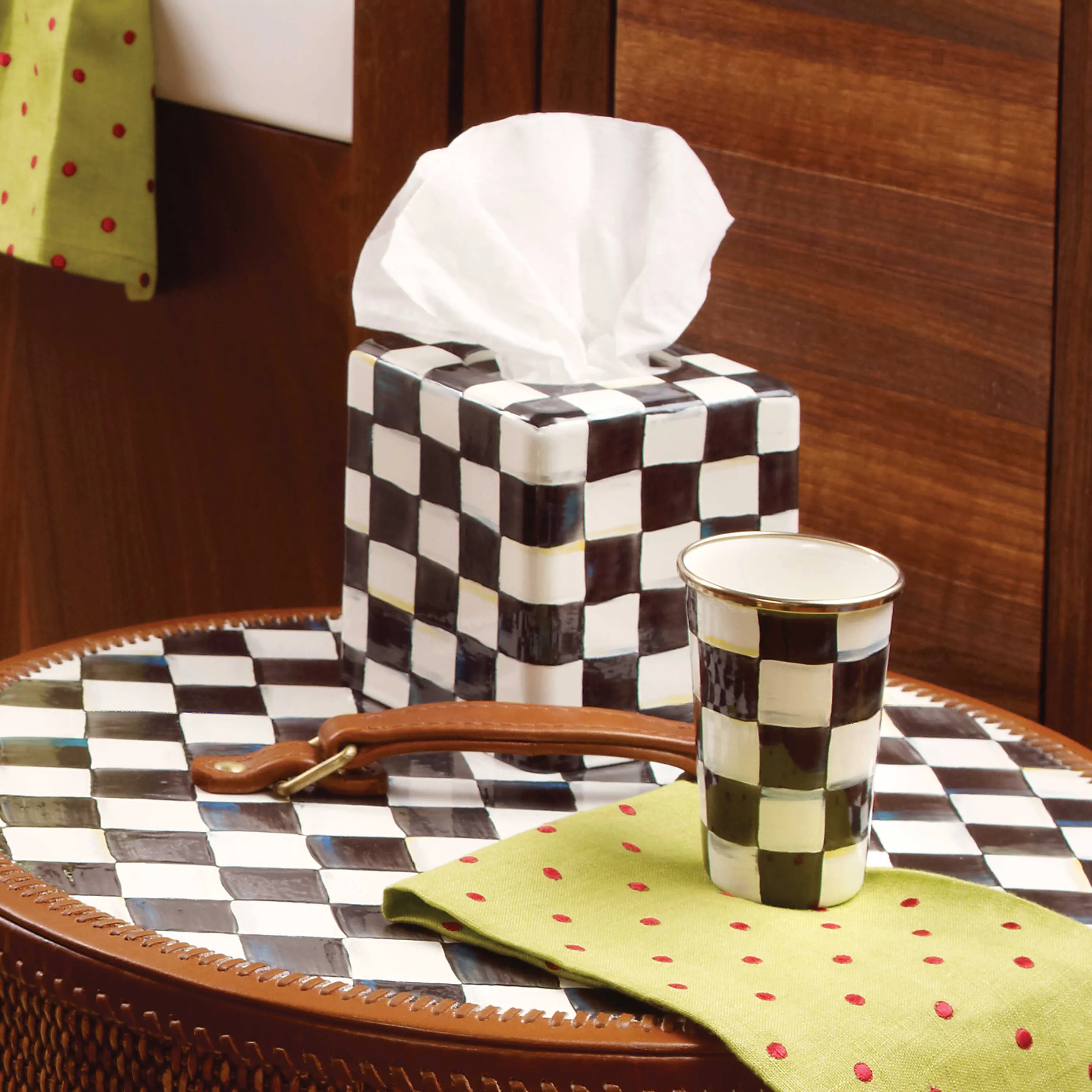 Courtly Check Enamel Boutique Tissue Box Cover