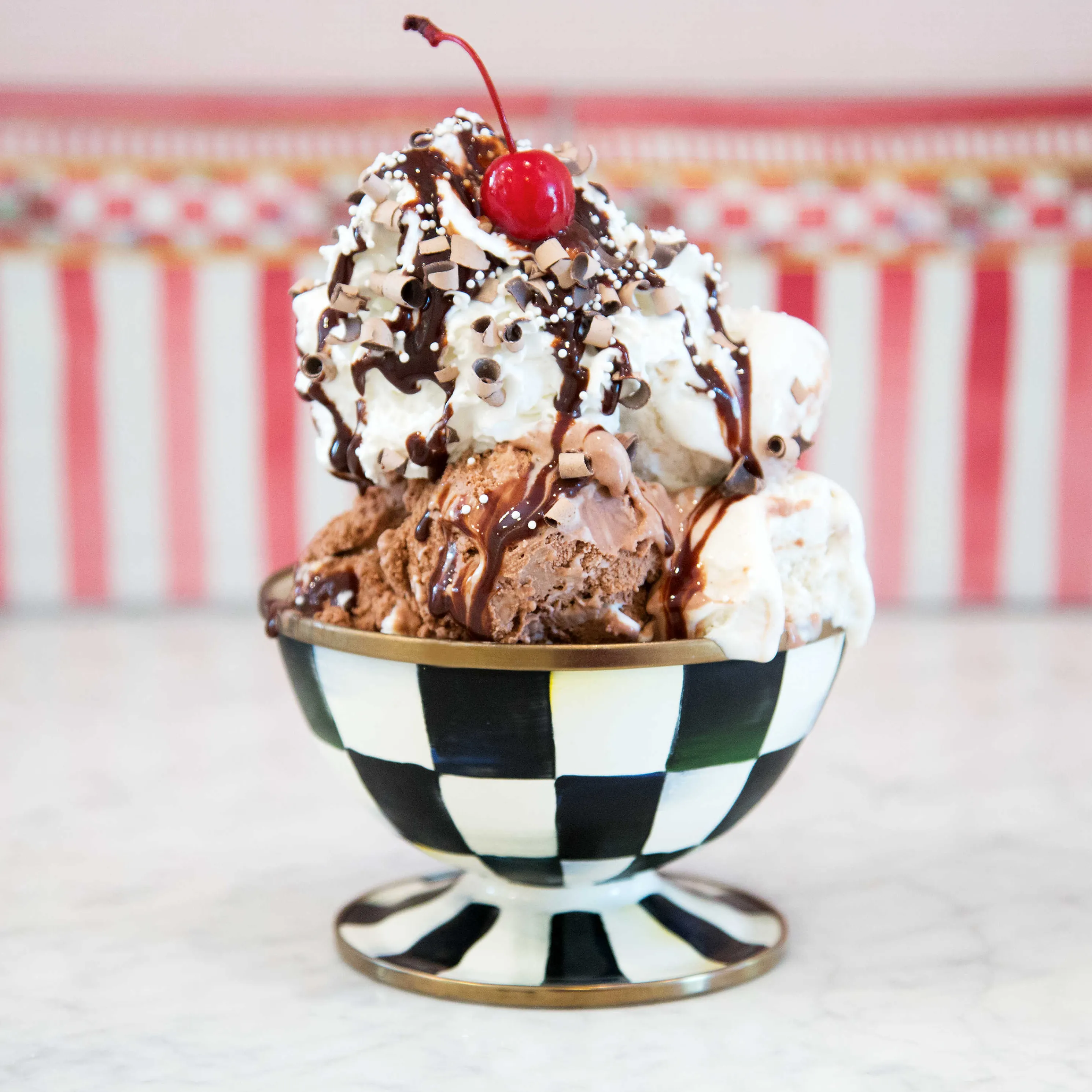 Courtly Check Enamel Ice Cream Dish