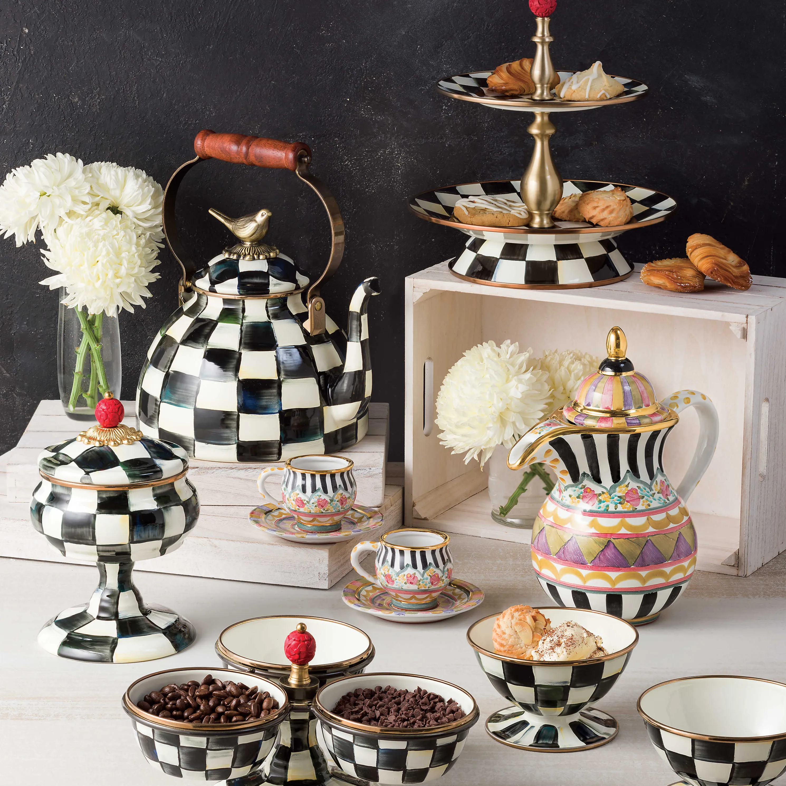 Courtly Check Enamel Ice Cream Dish