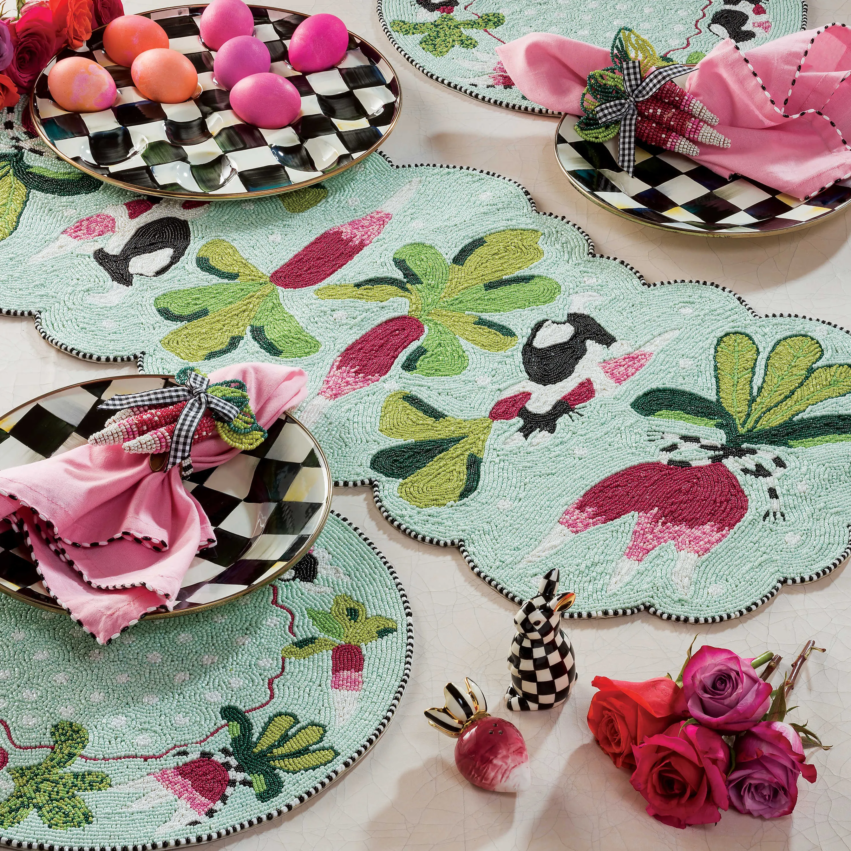 Courtly Check Enamel Egg Plate