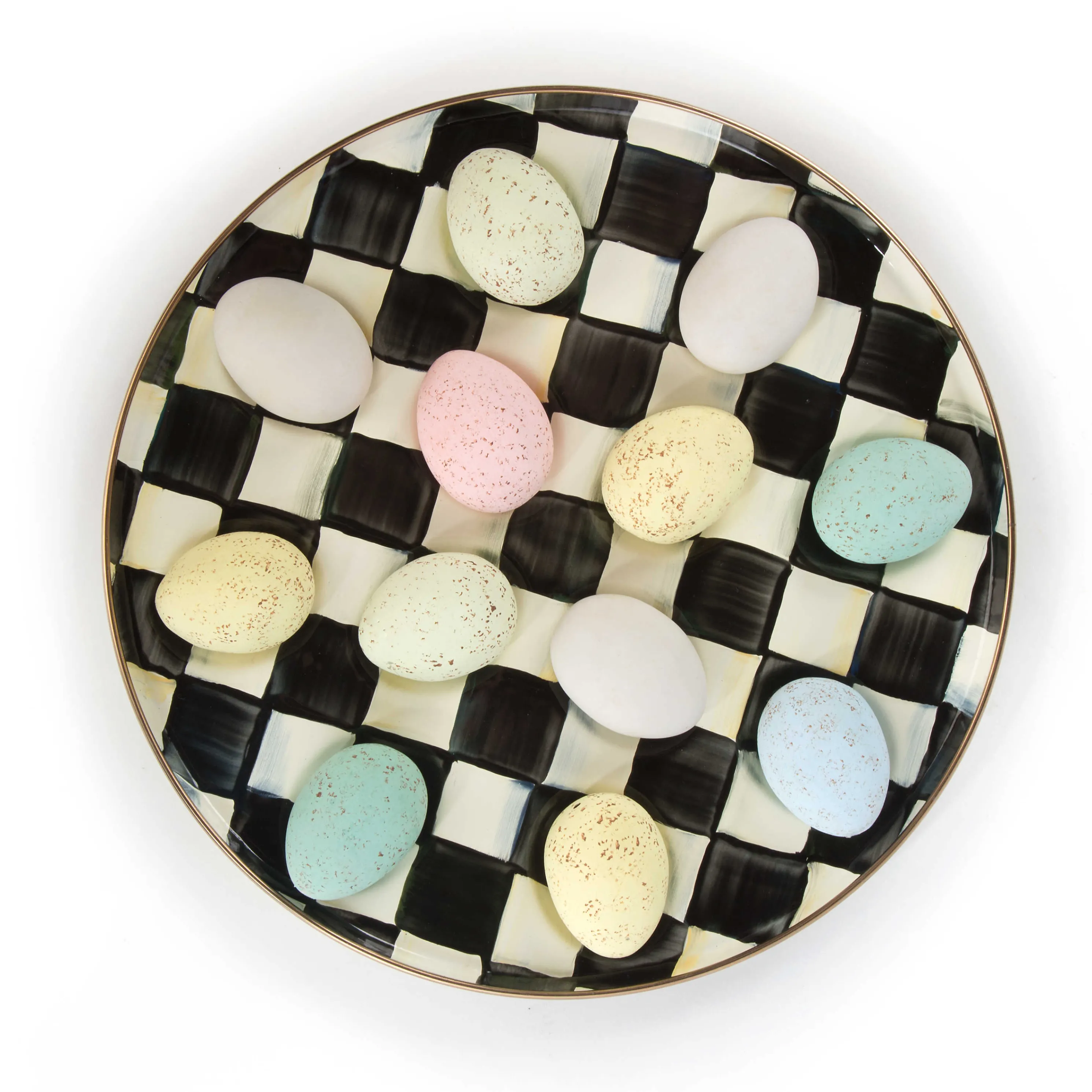 Courtly Check Enamel Egg Plate