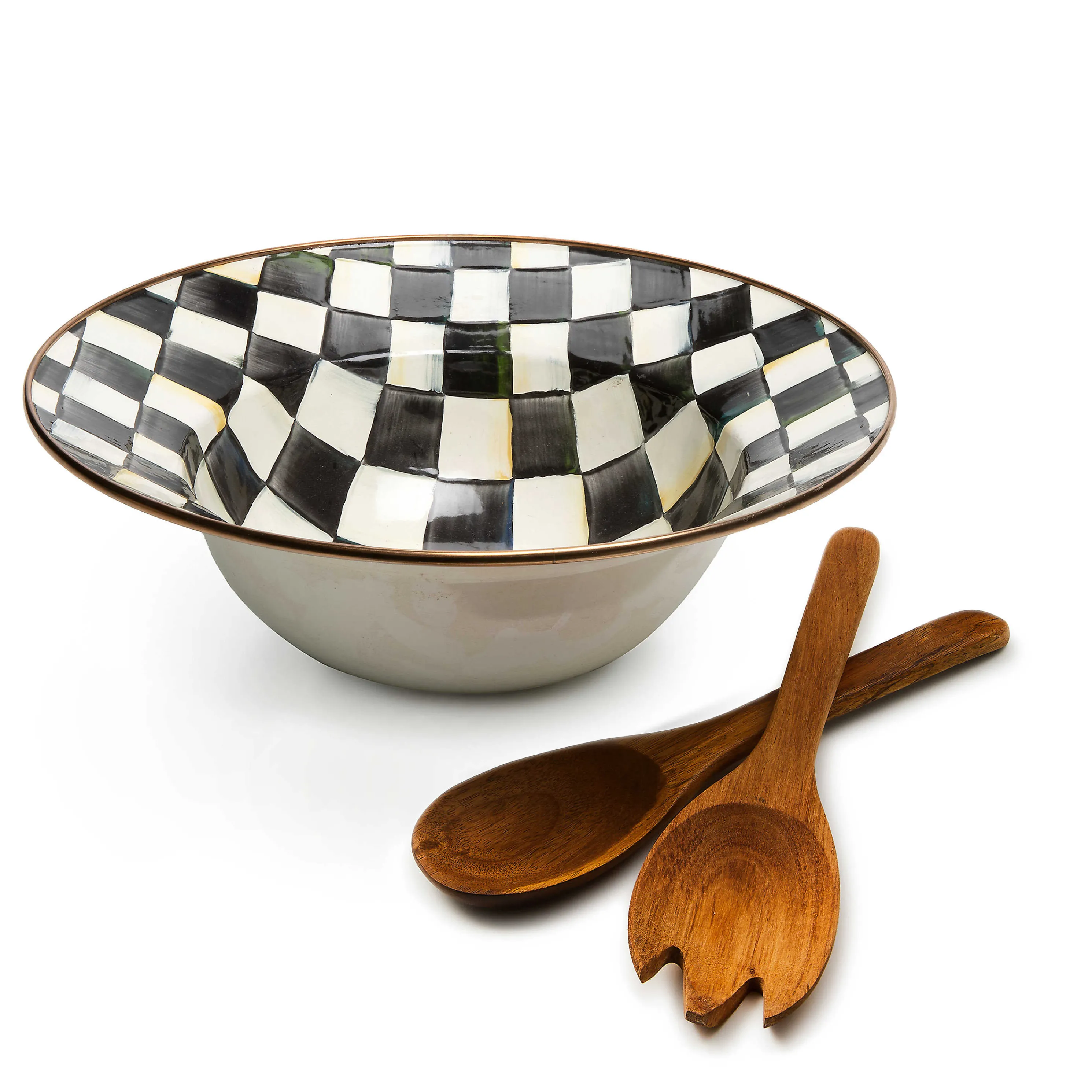 Courtly Check Enamel Salad Serving Set