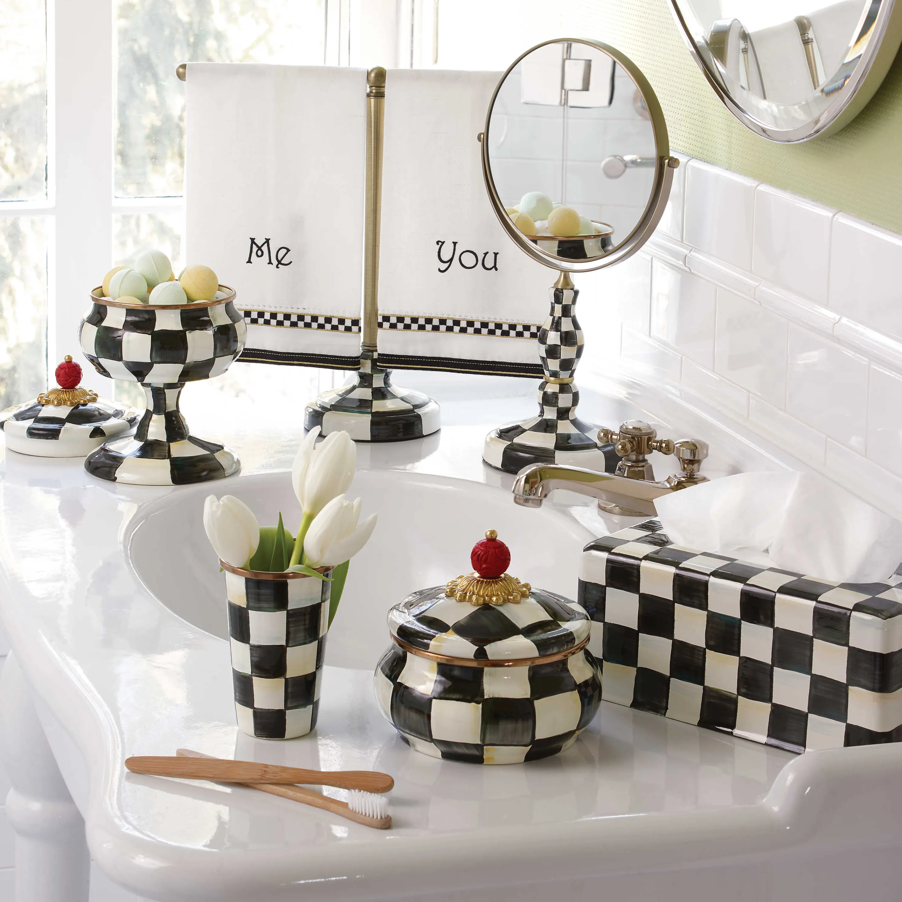 Courtly Check Enamel Curiosity Pot