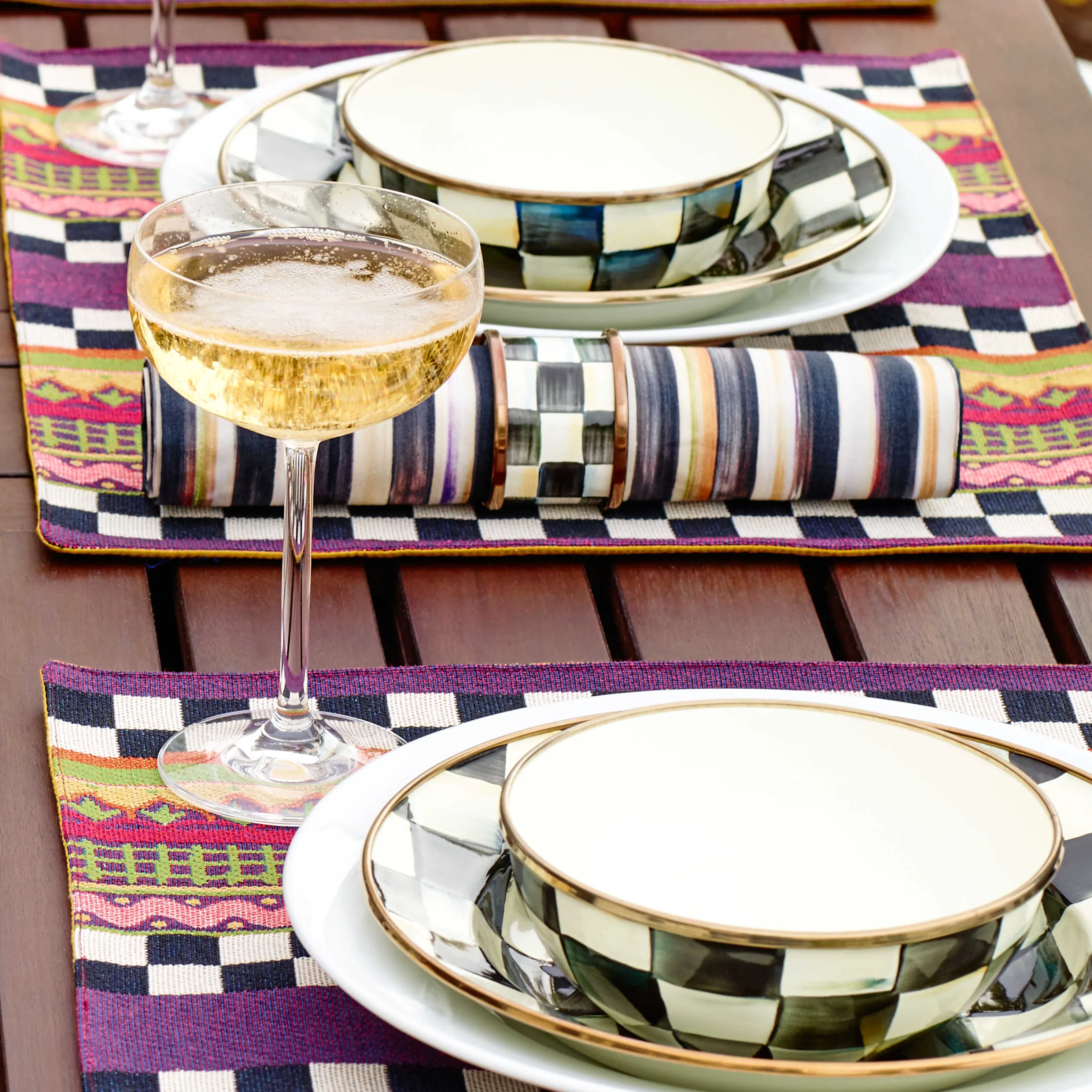 Courtly Check Enamel Everyday Bowl