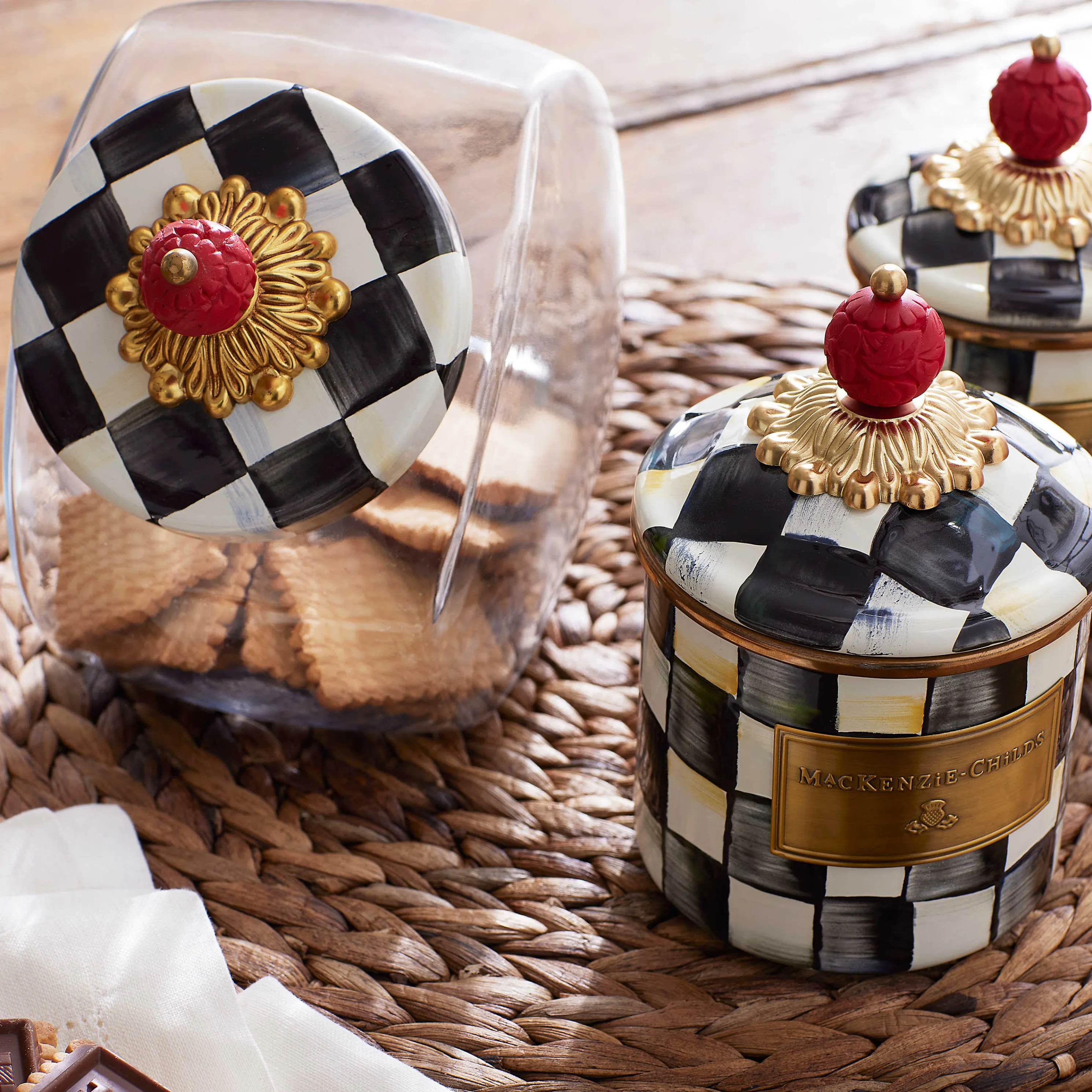 Courtly Check Enamel Canister - Demi