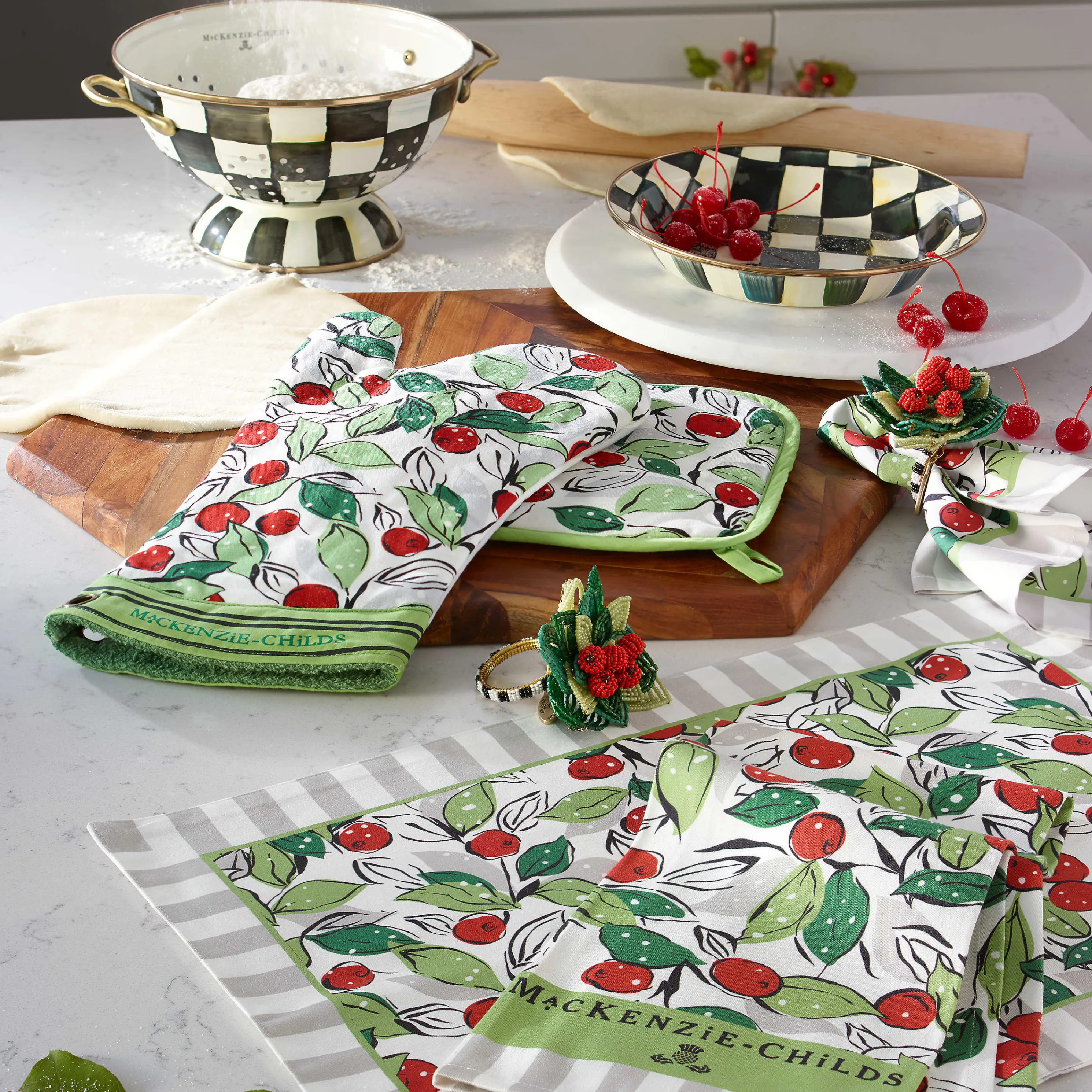 Courtly Check Enamel Colander - Large