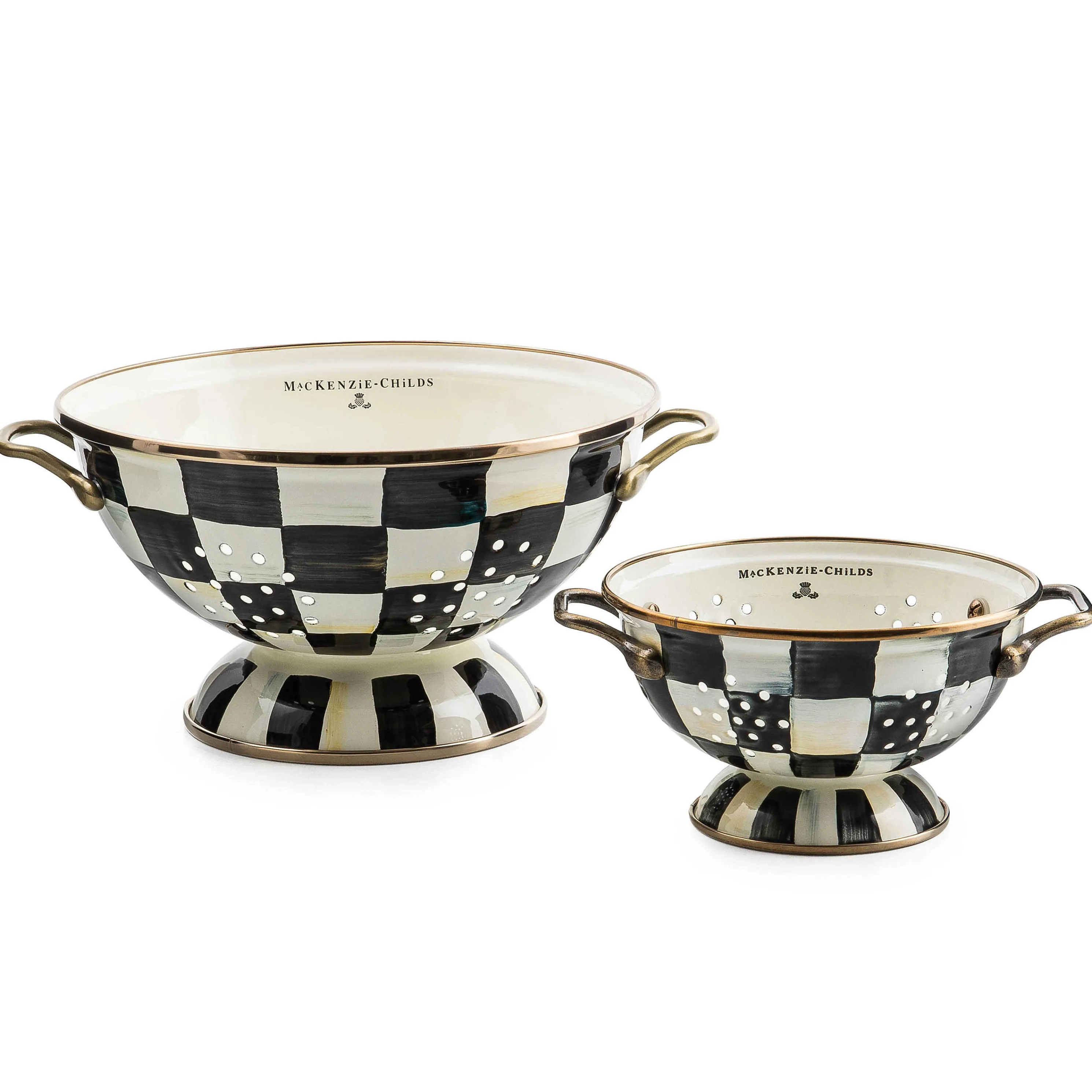 Courtly Check Enamel Colander - Large
