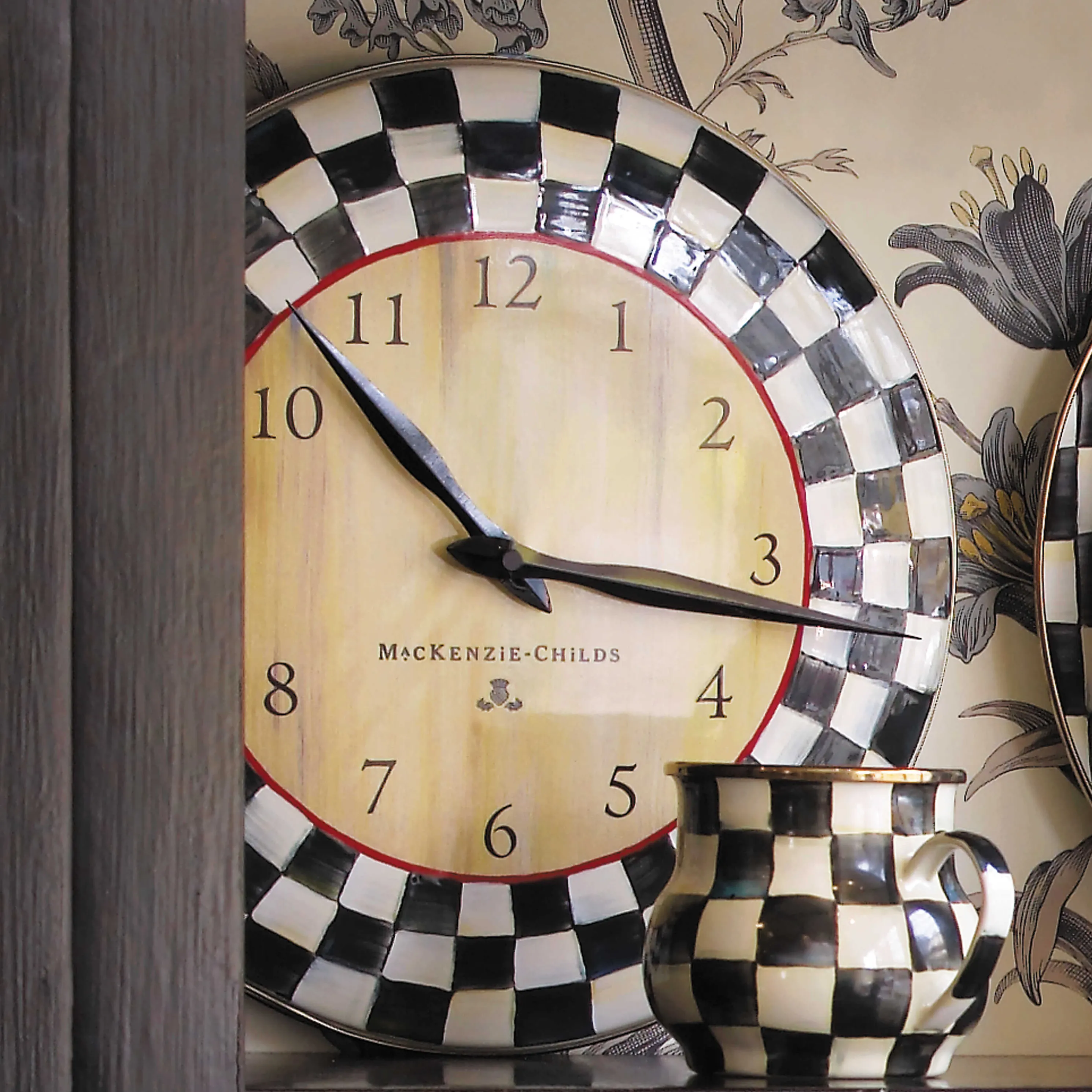 Courtly Check Enamel Clock