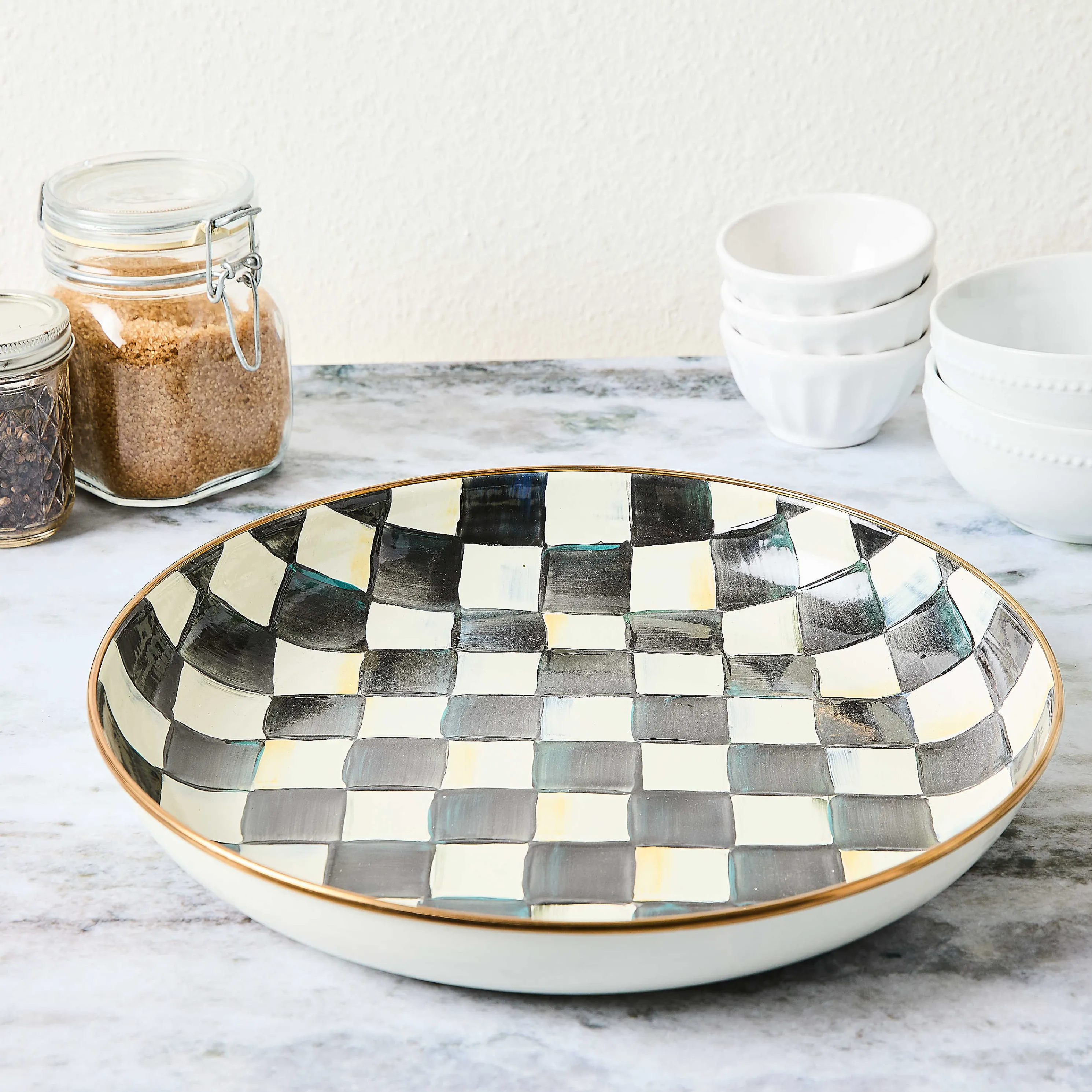 Courtly Check Enamel Abundant Bowl