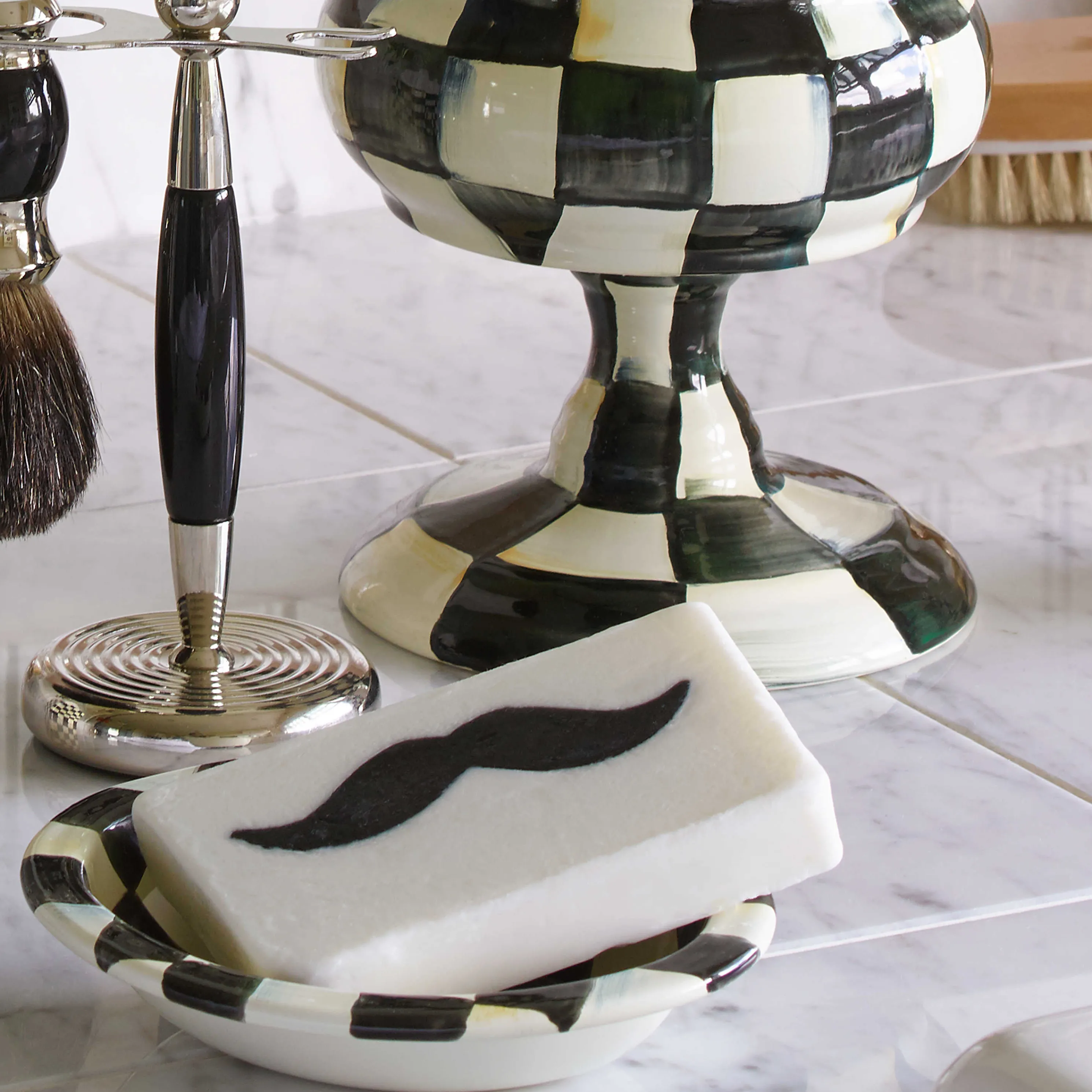 Courtly Check Enamel Soap Dish