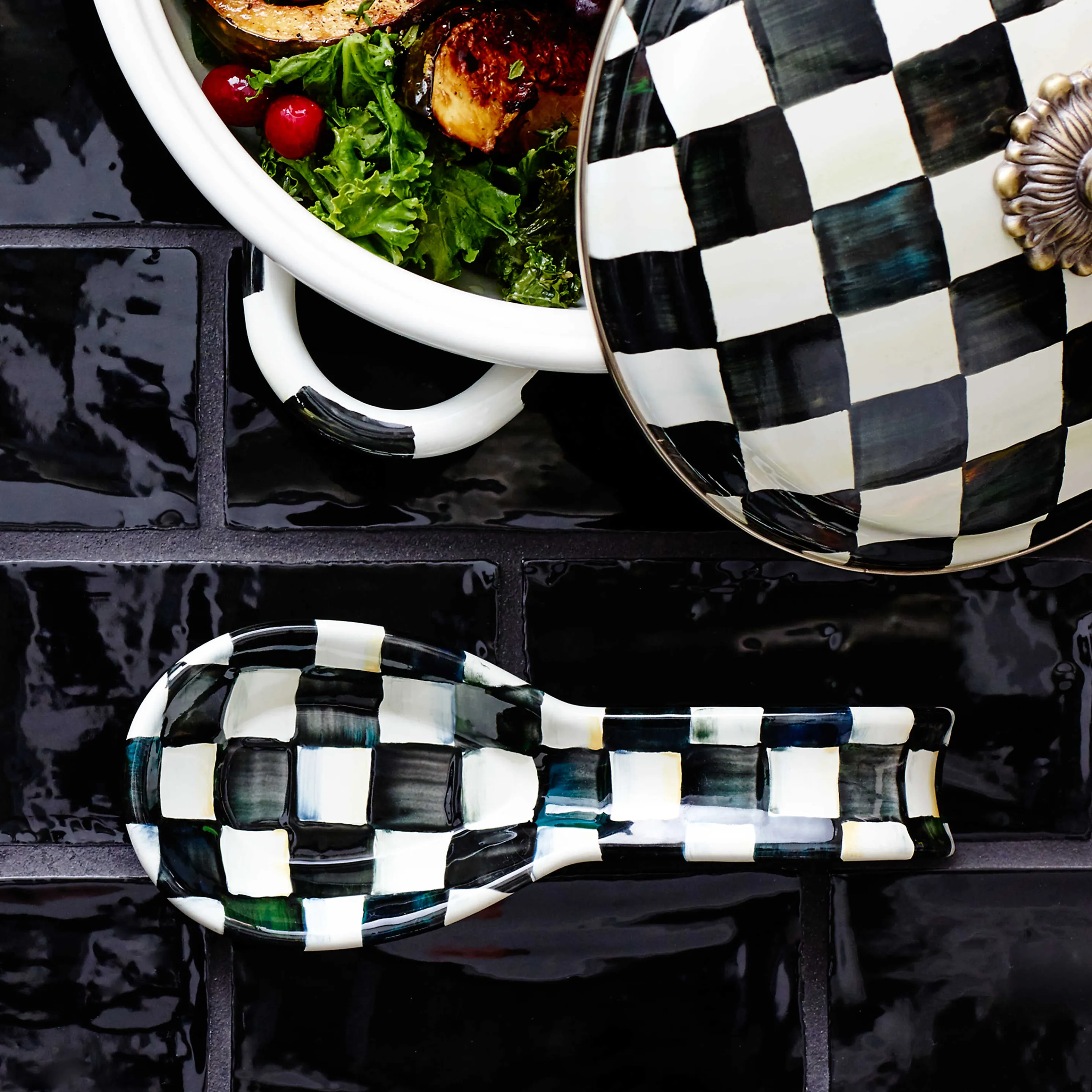 Courtly Check Enamel Spoon Rest