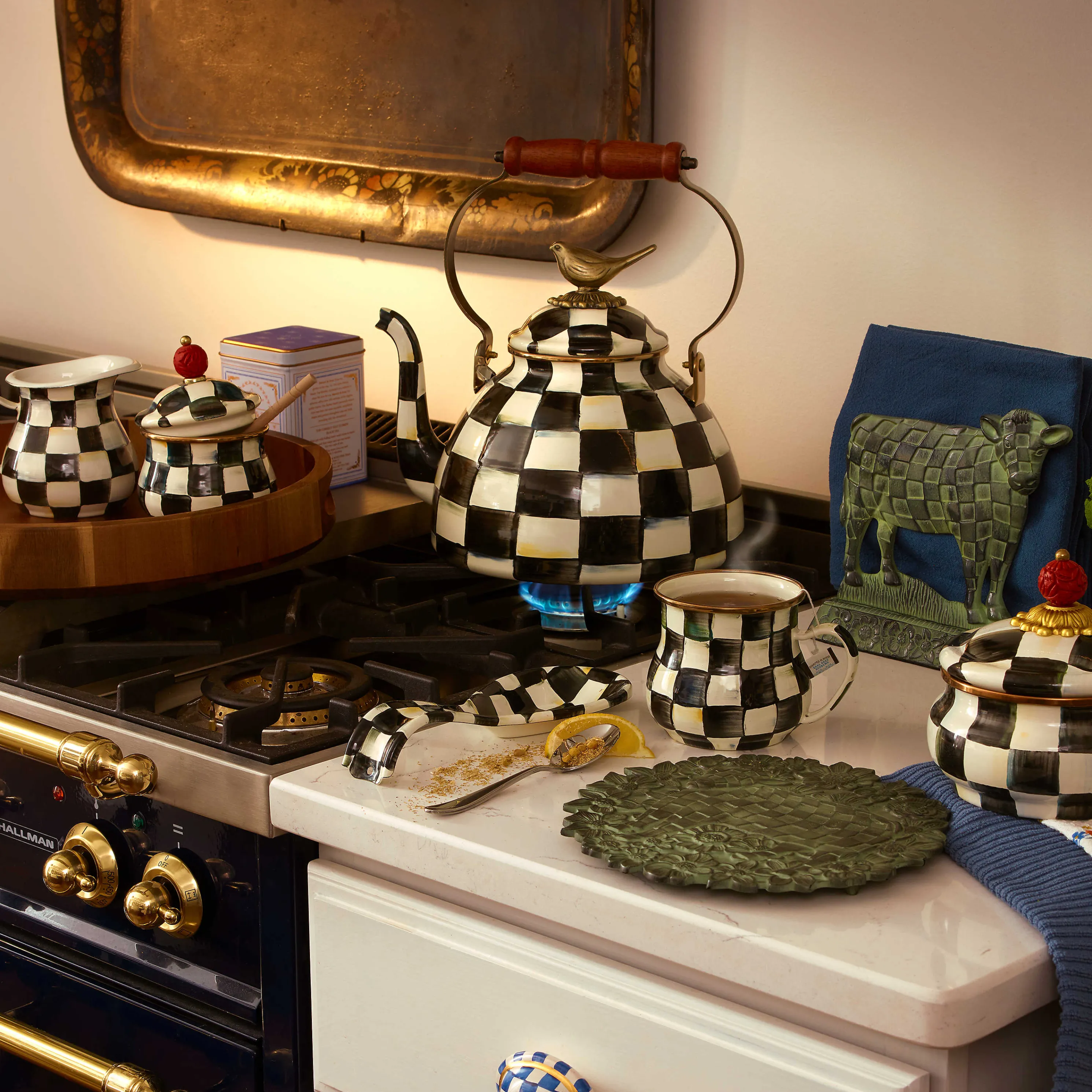 Courtly Check Enamel Spoon Rest