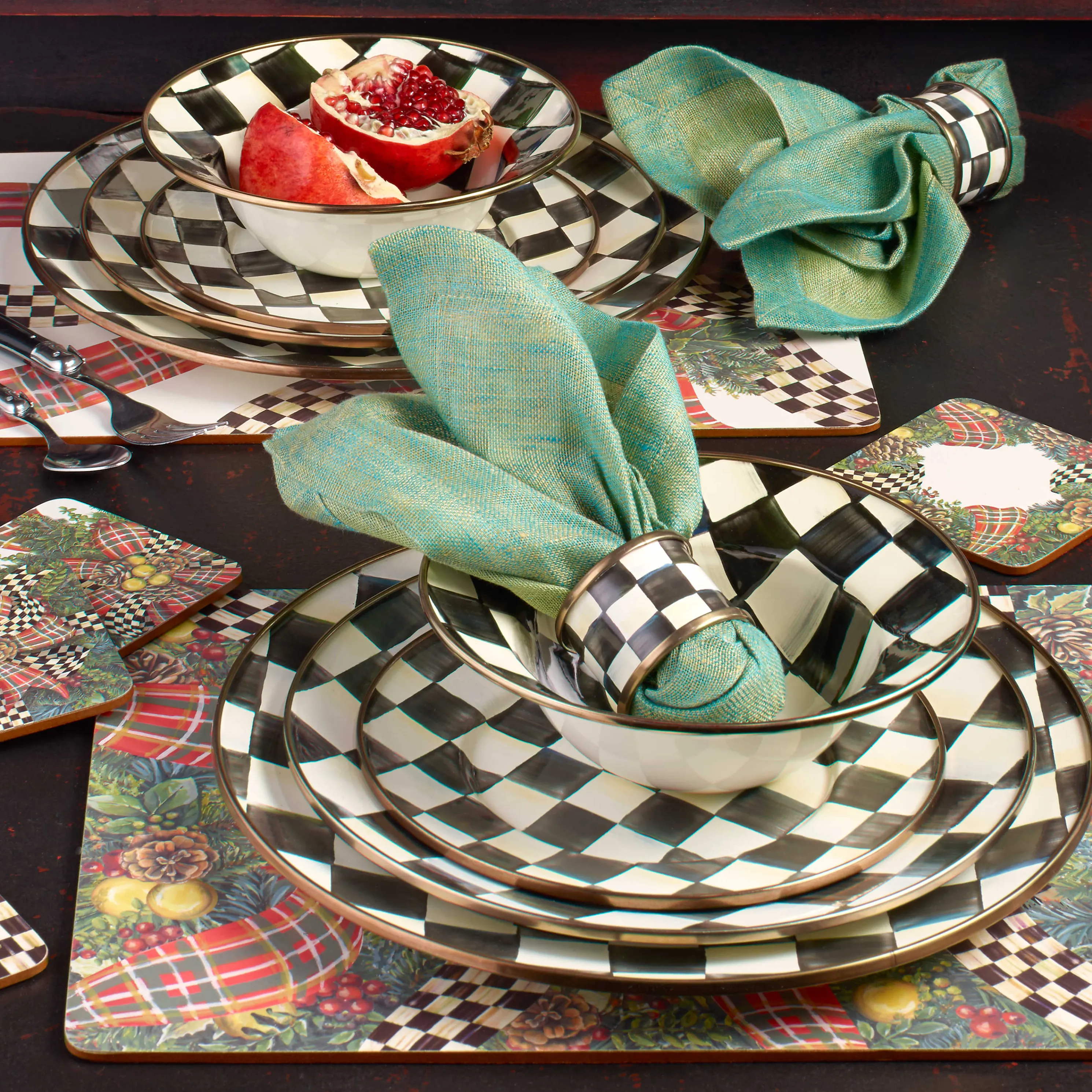 Courtly Check Enamel Charger/Plate