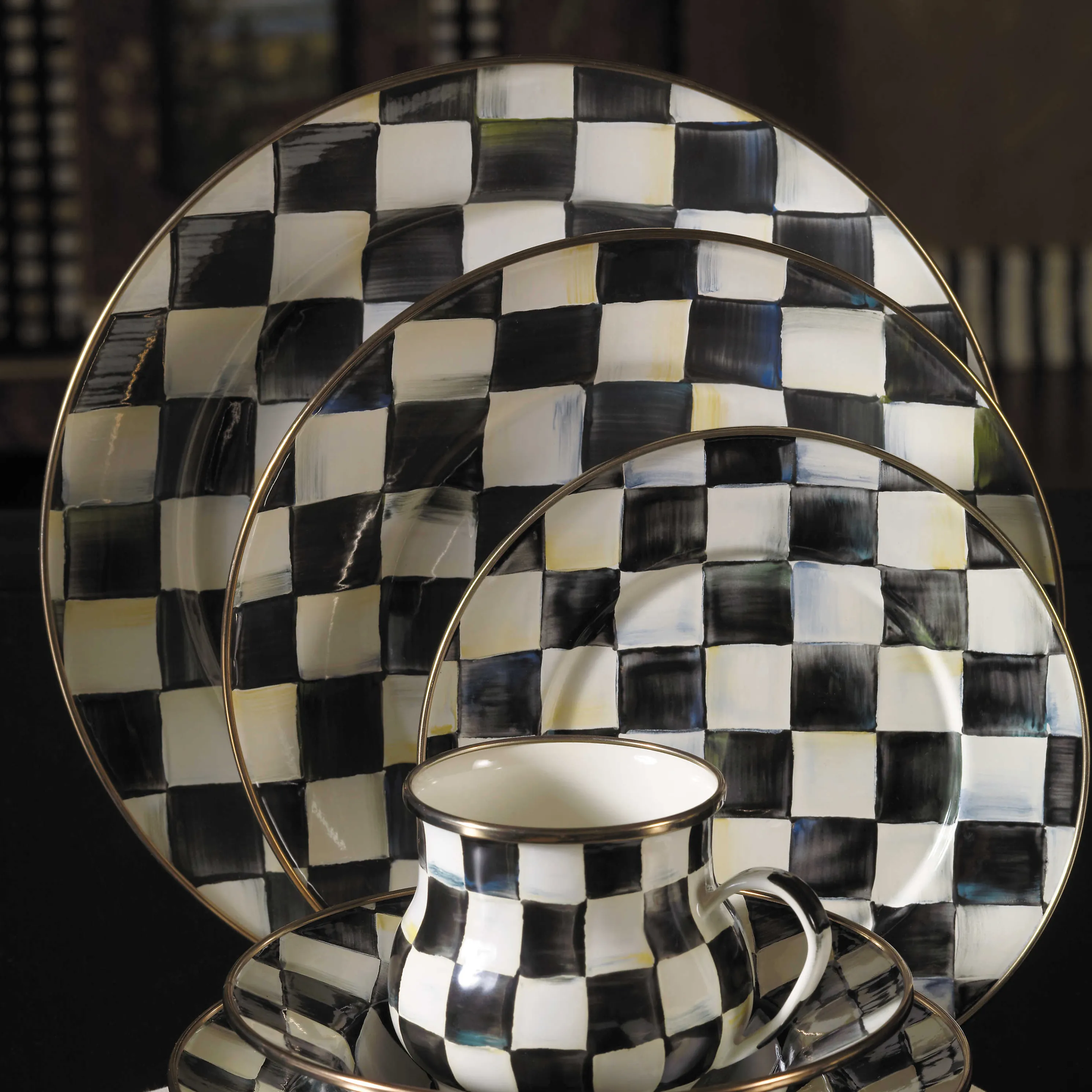 Courtly Check Enamel Charger/Plate