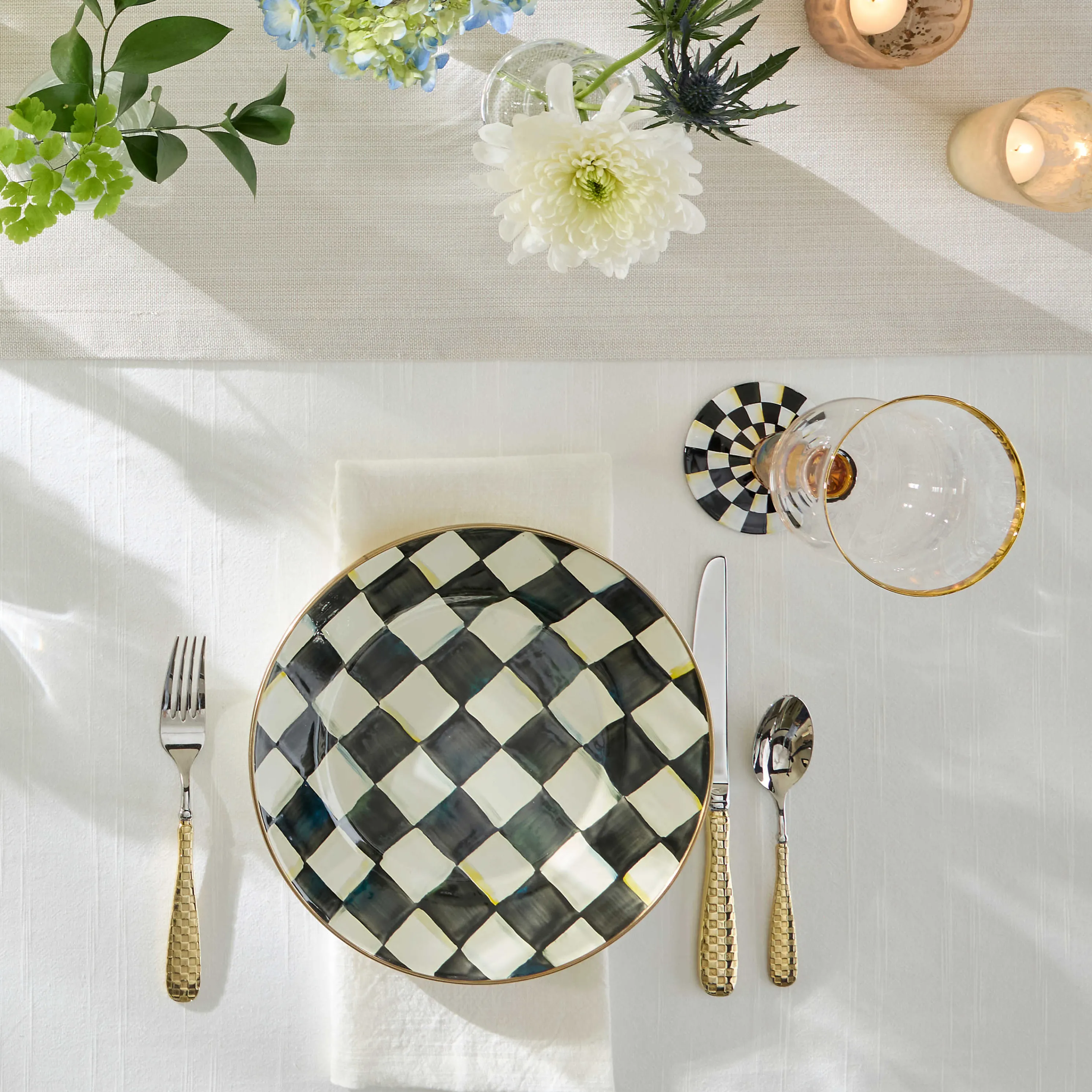 Courtly Check Enamel Dinner Plate