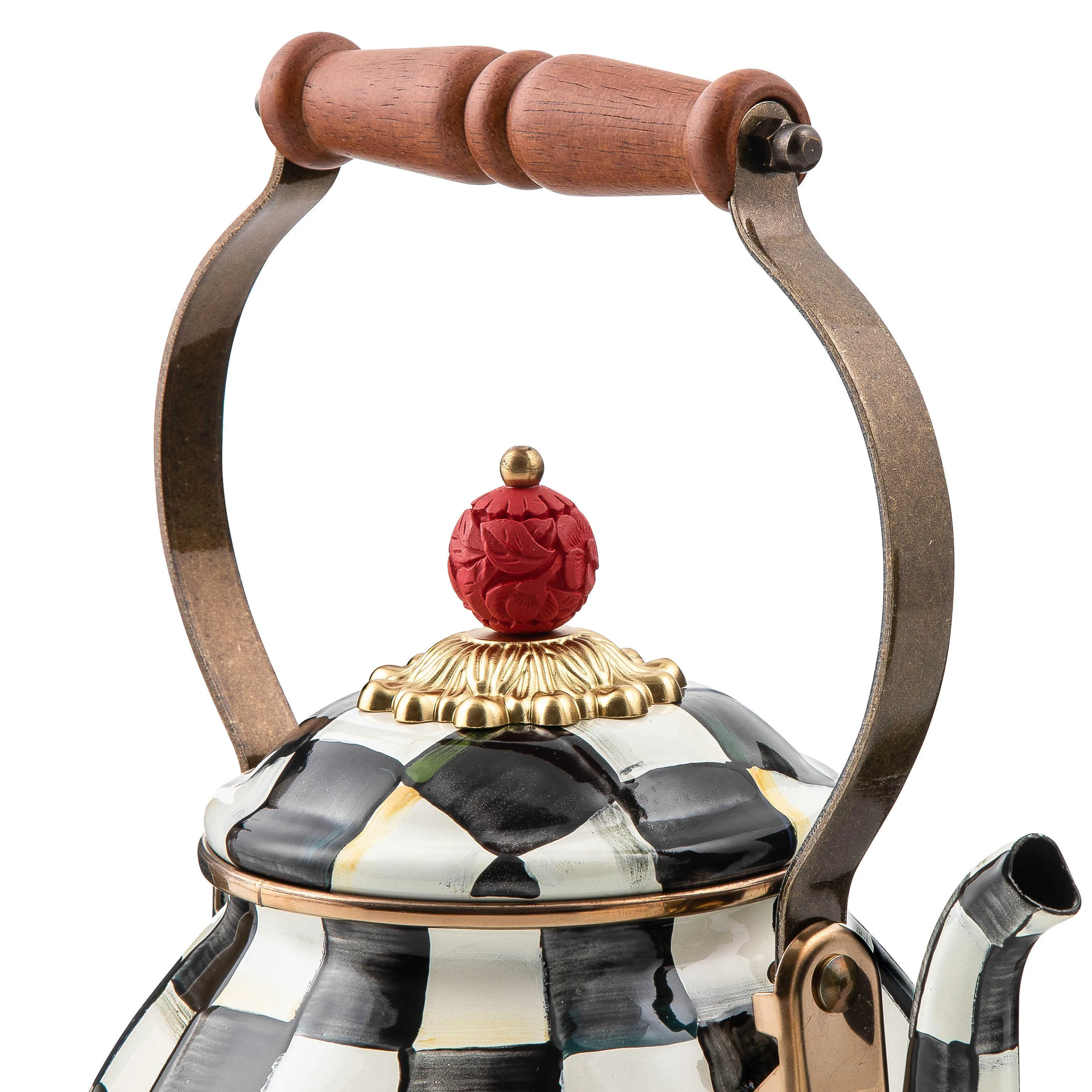 Courtly Check Enamel Tea Kettle - 2 Quart