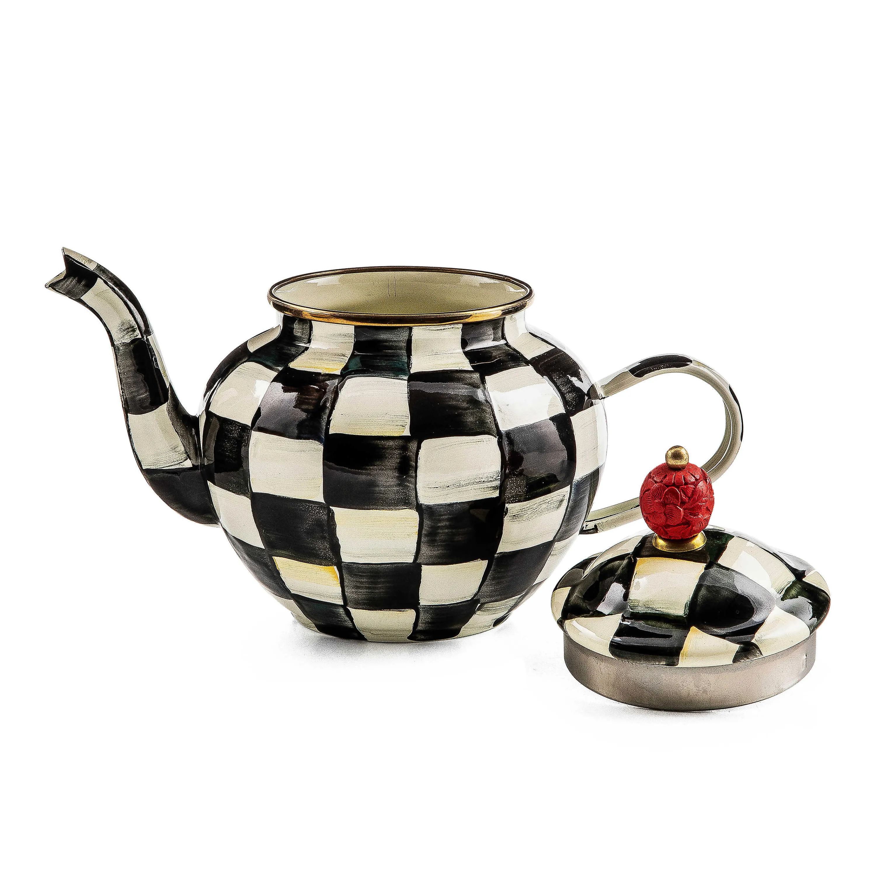 Courtly Check Enamel Teapot - 4 Cup