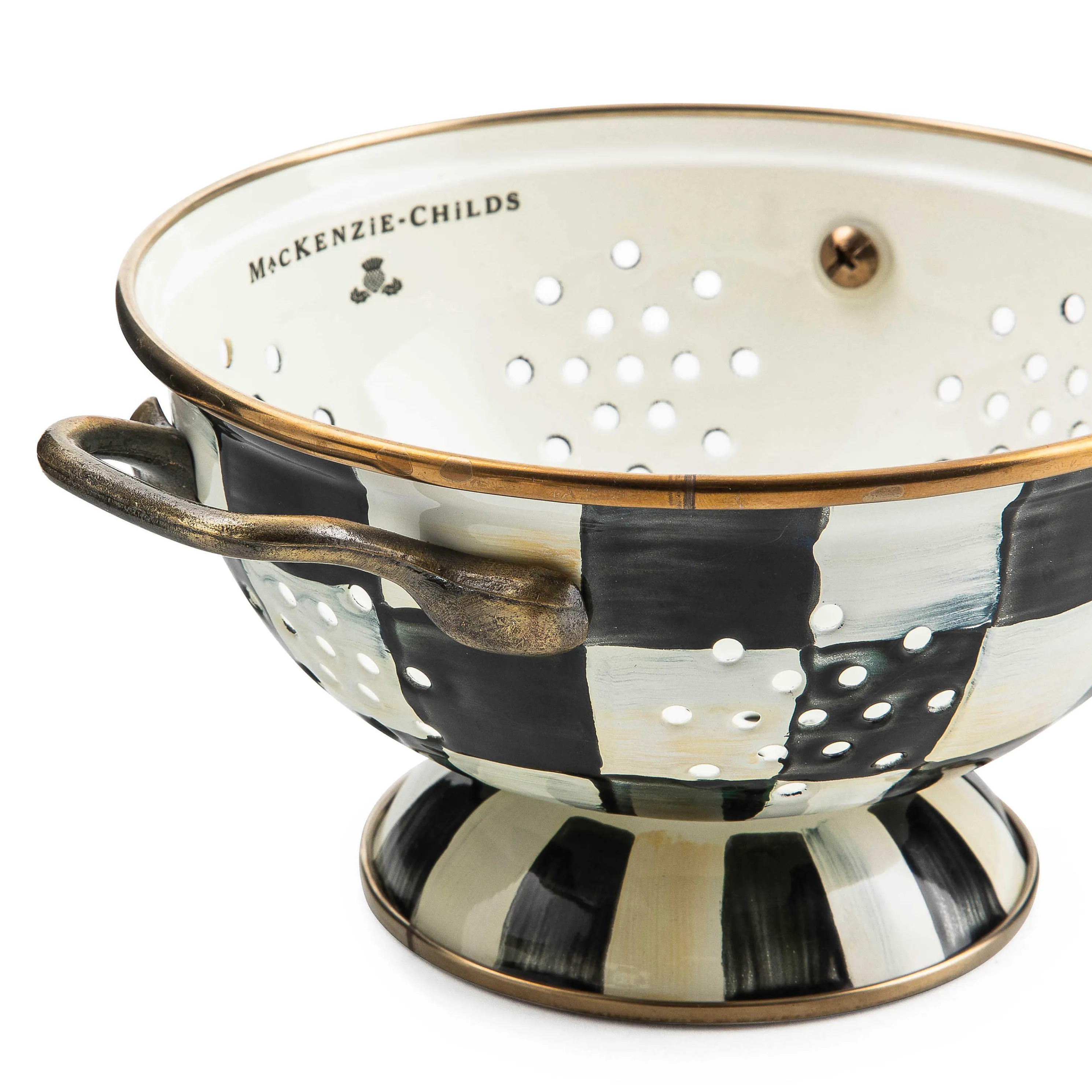 Courtly Check Enamel Colander - Small