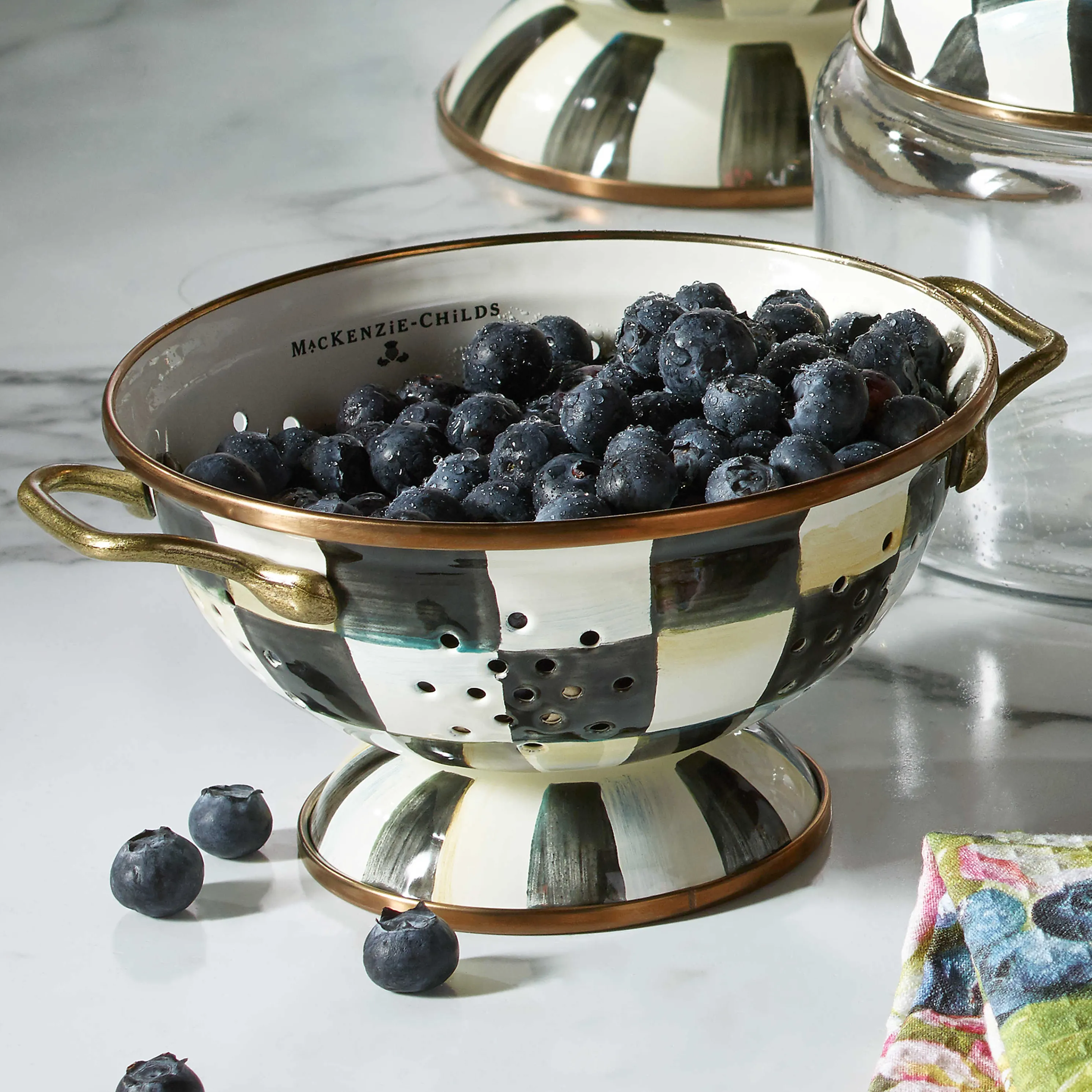 Courtly Check Enamel Colander - Small