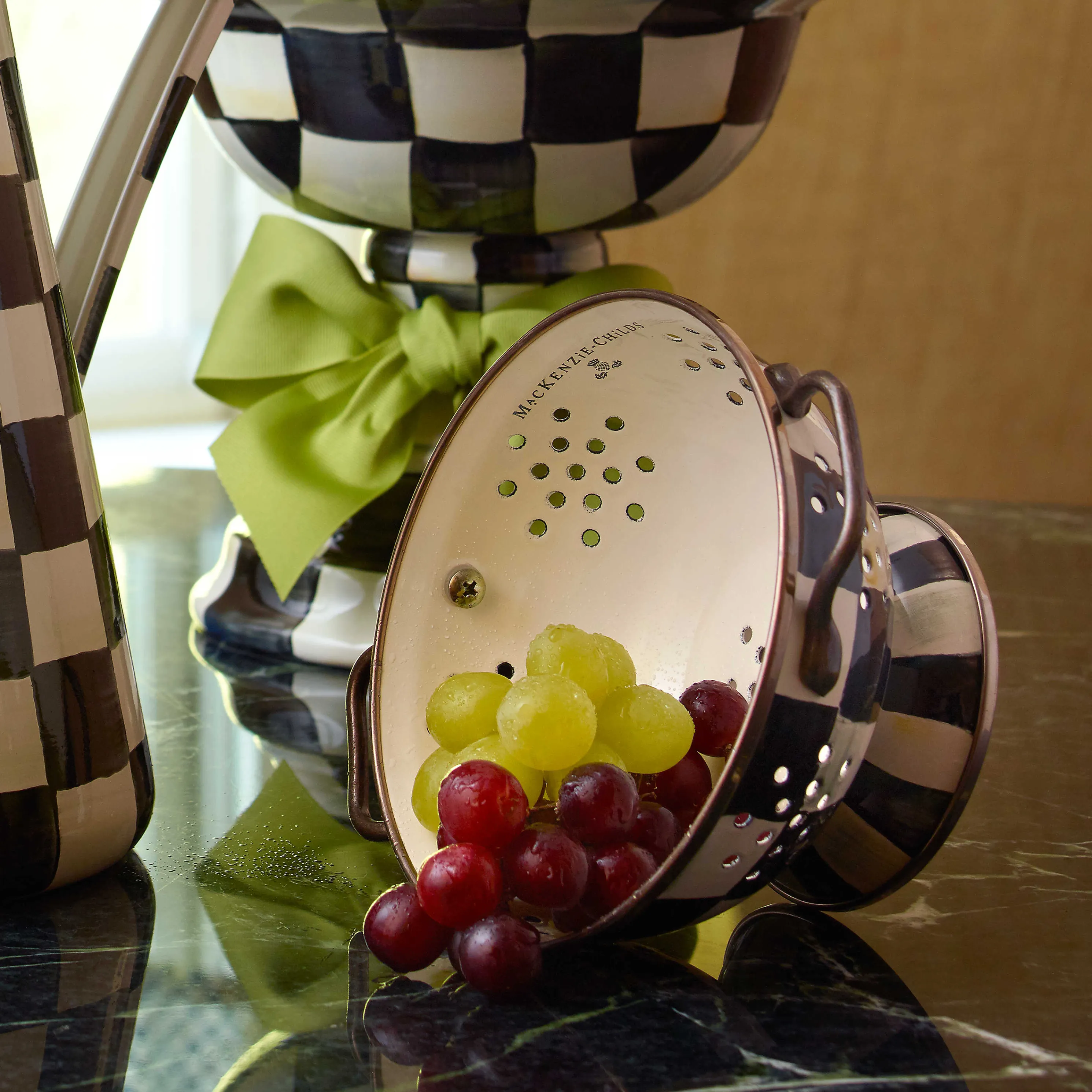 Courtly Check Enamel Colander - Small