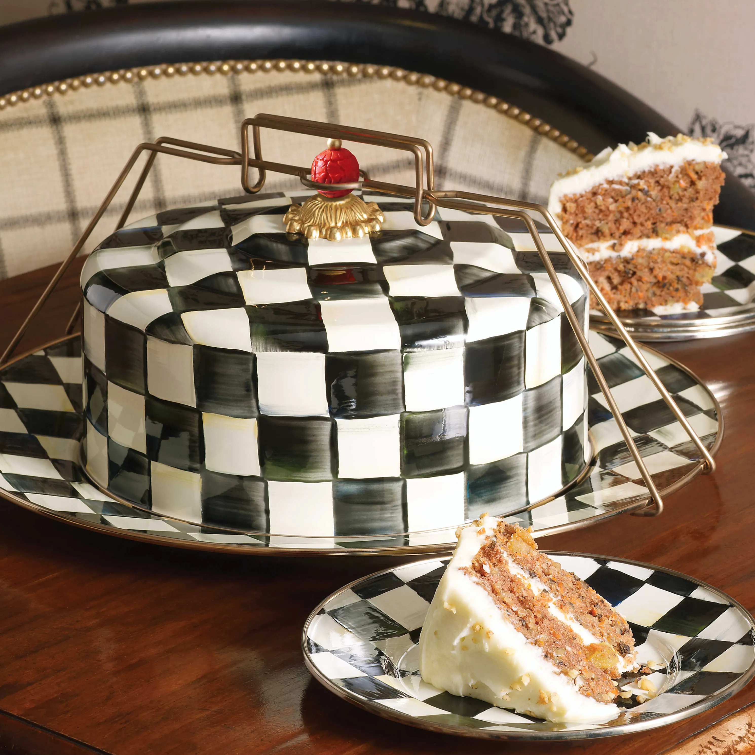 Courtly Check Enamel Cake Carrier