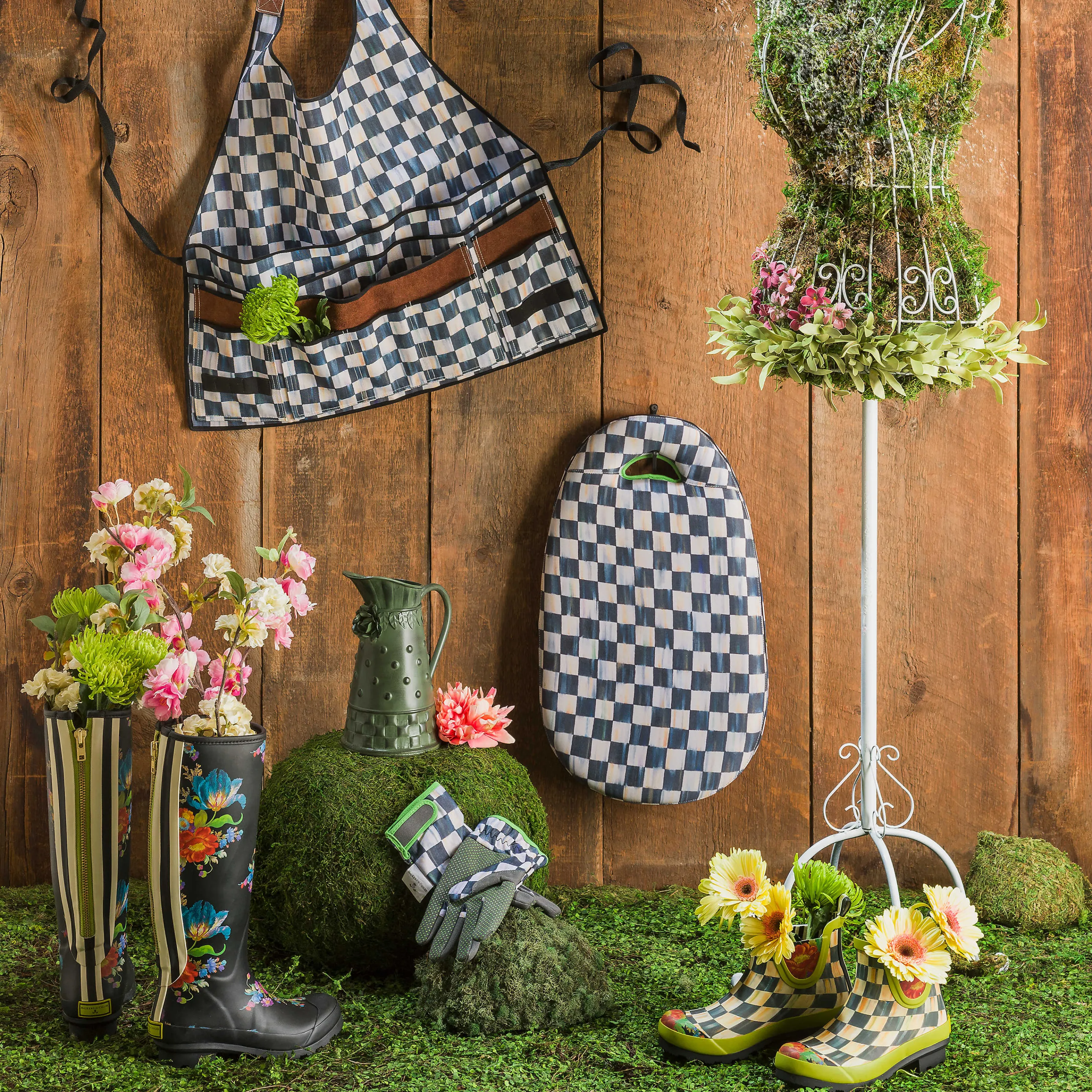 Courtly Check Rain Boots - Short - Size 5