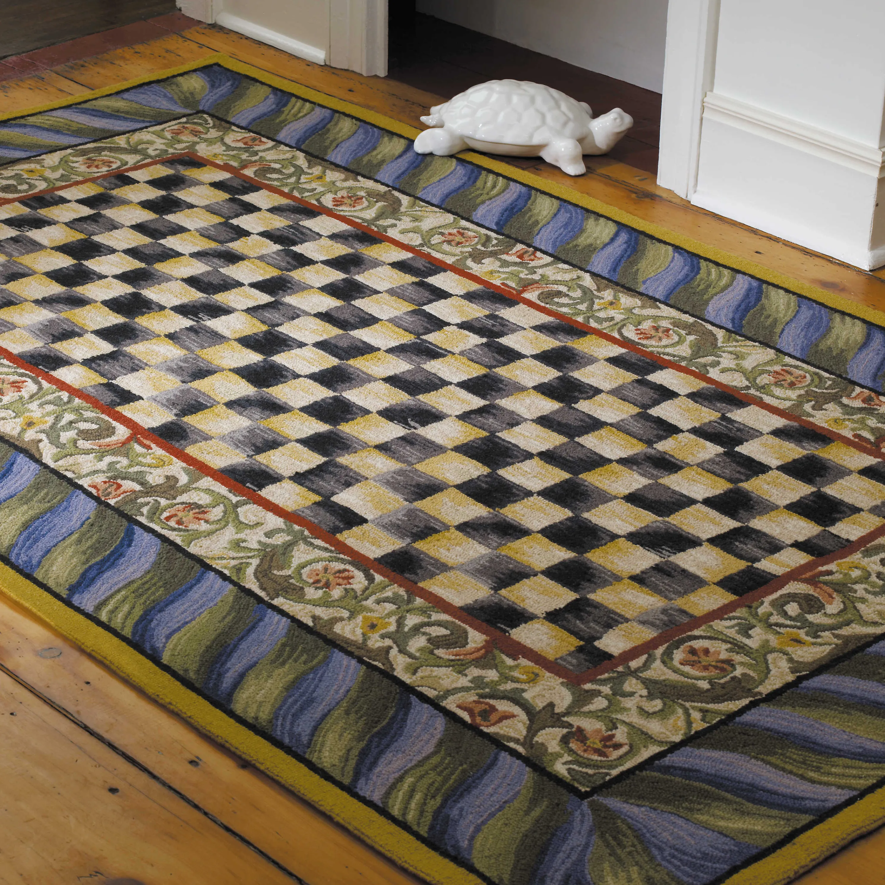 Courtly Check Rug - 5' X 8' - Purple & Green