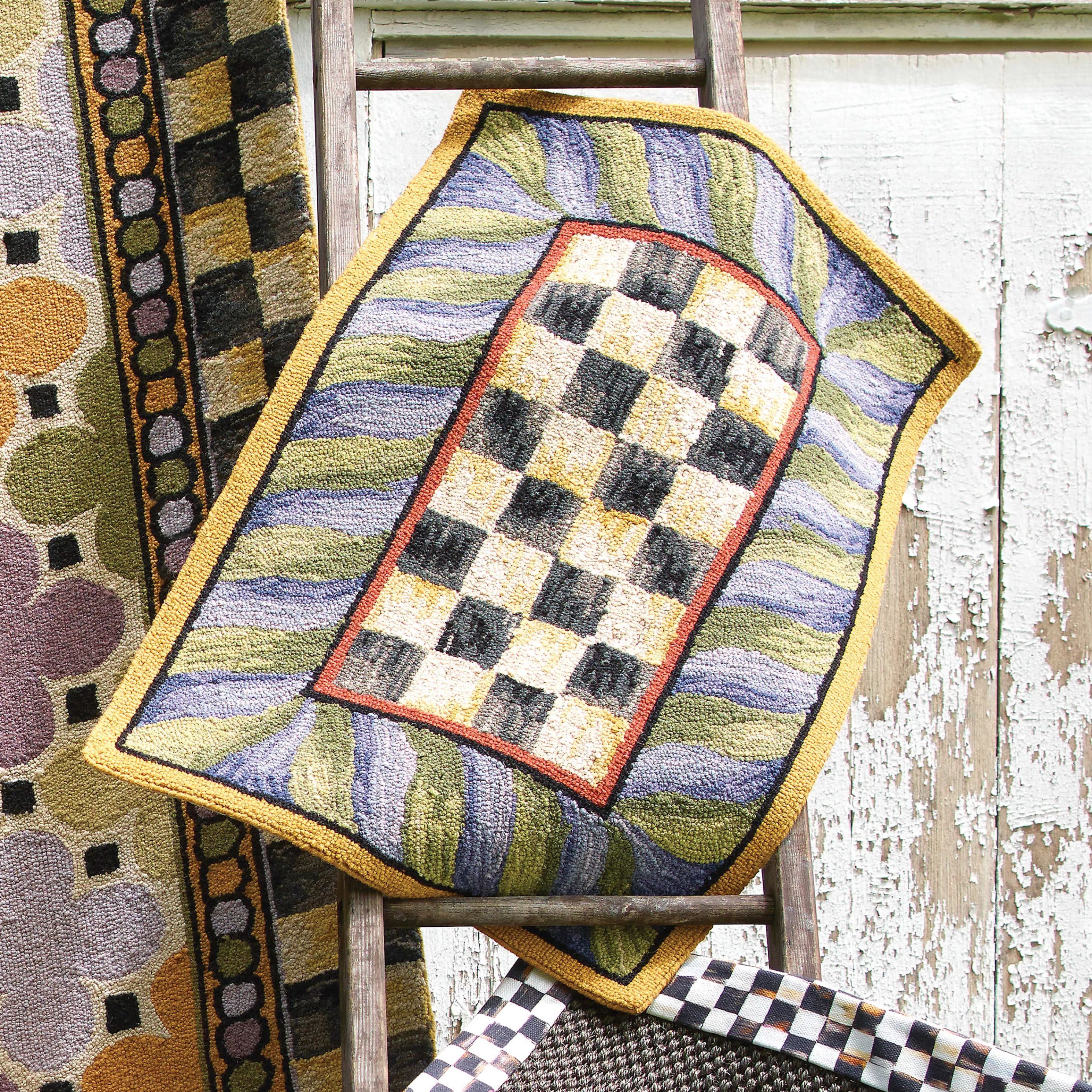 Courtly Check Rug - 2' X 3' - Purple & Green