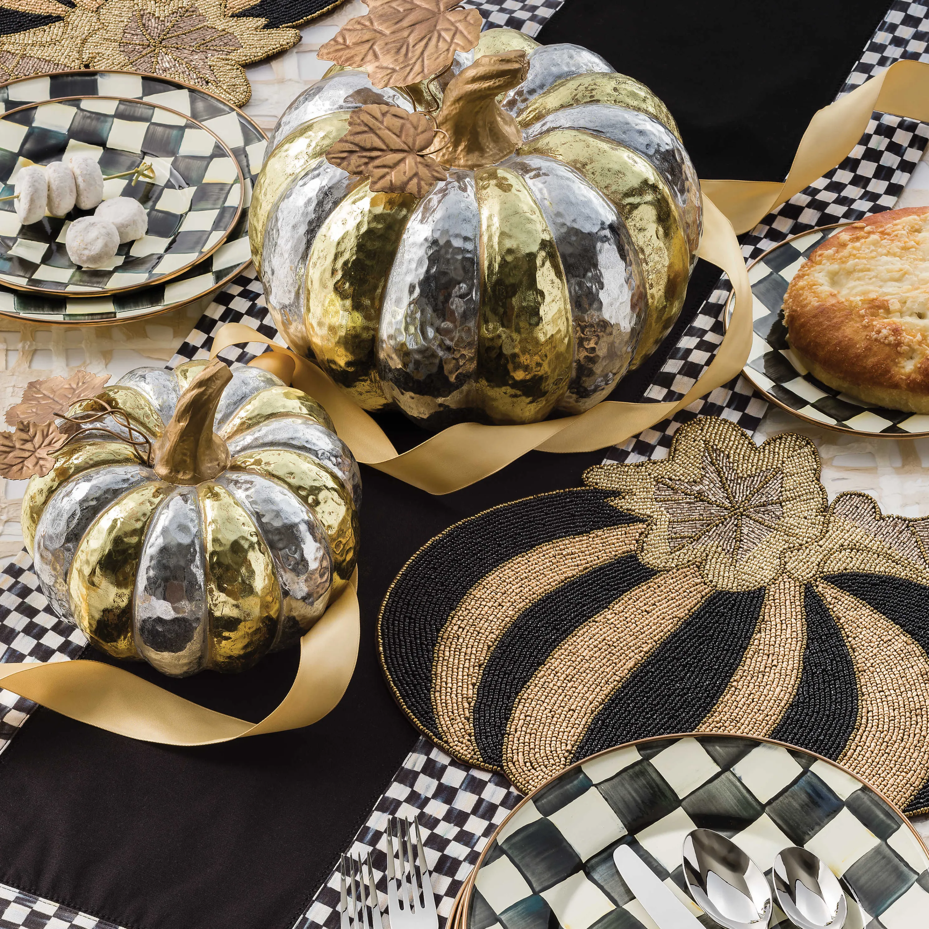 Courtly Check Table Runner - Black