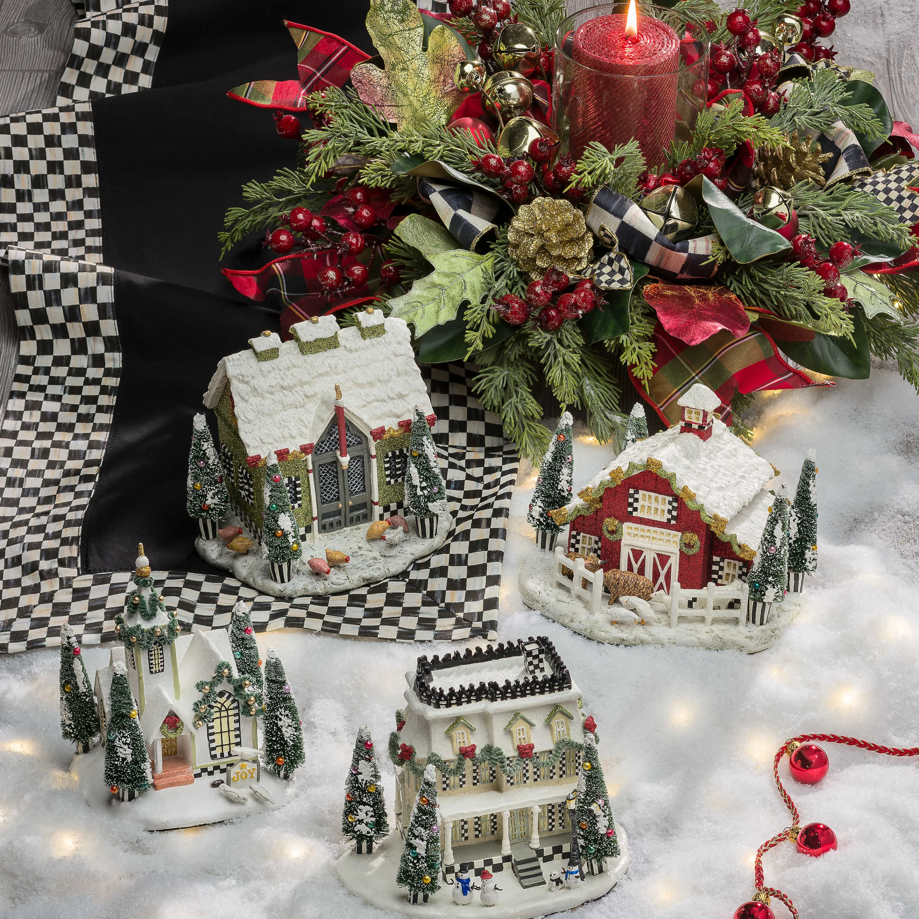 Courtly Check Table Runner - Black