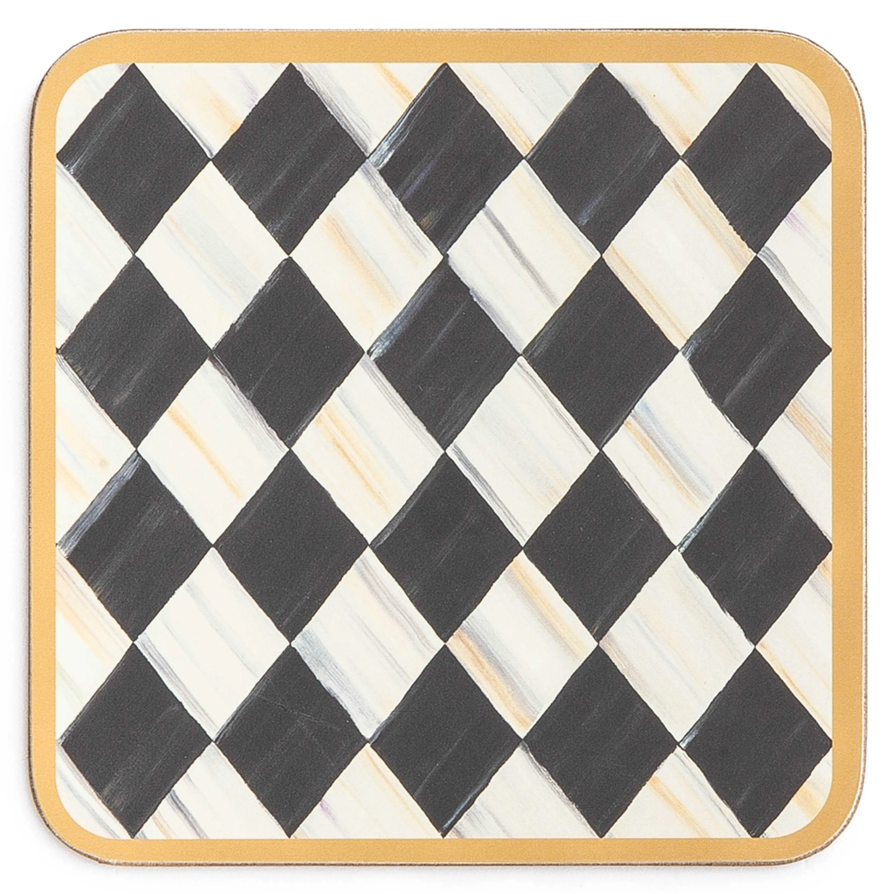 Courtly Harlequin Cork Back Coasters - Set Of 4