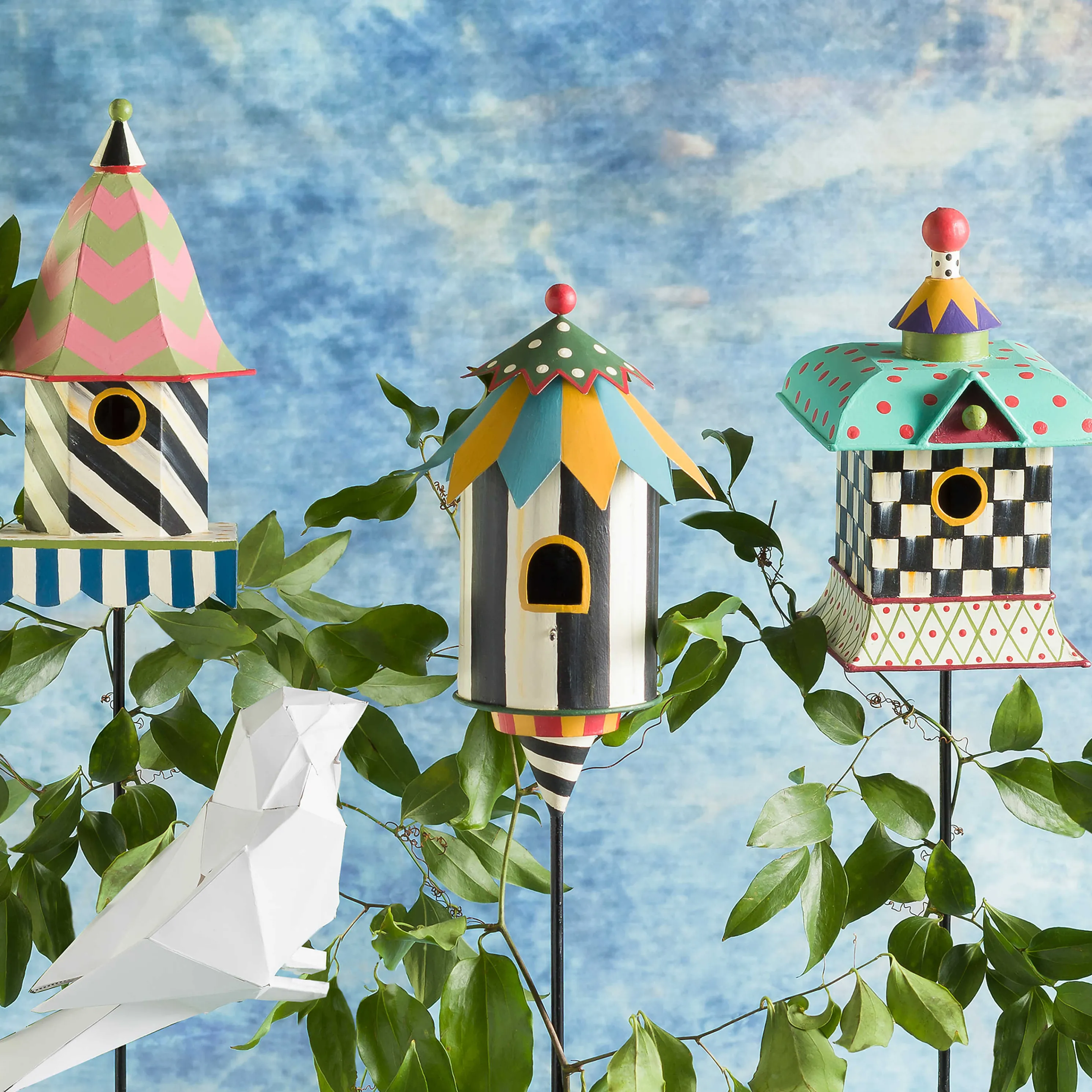 Courtly Stripe Birdhouse Stake