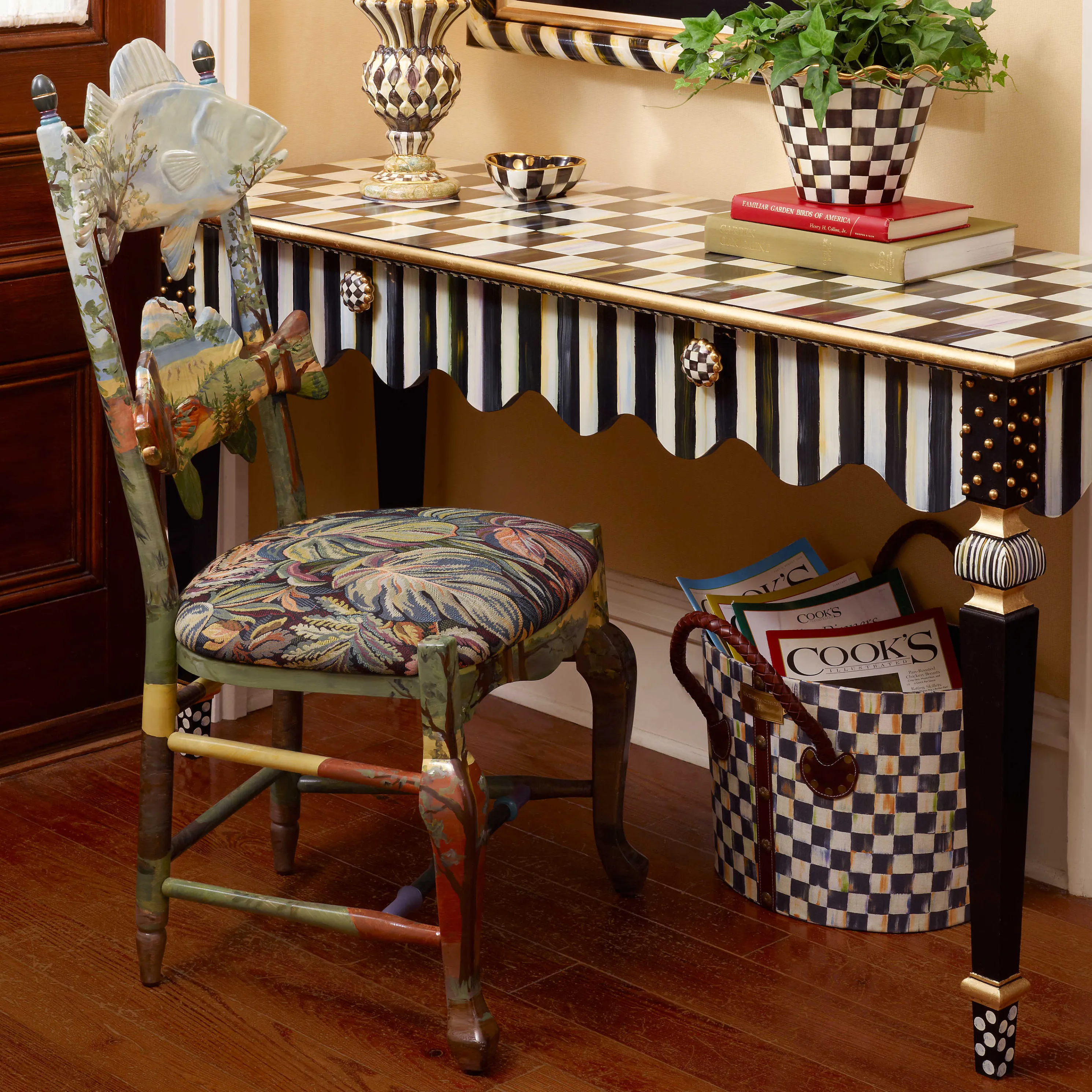 Courtly Stripe Console Table