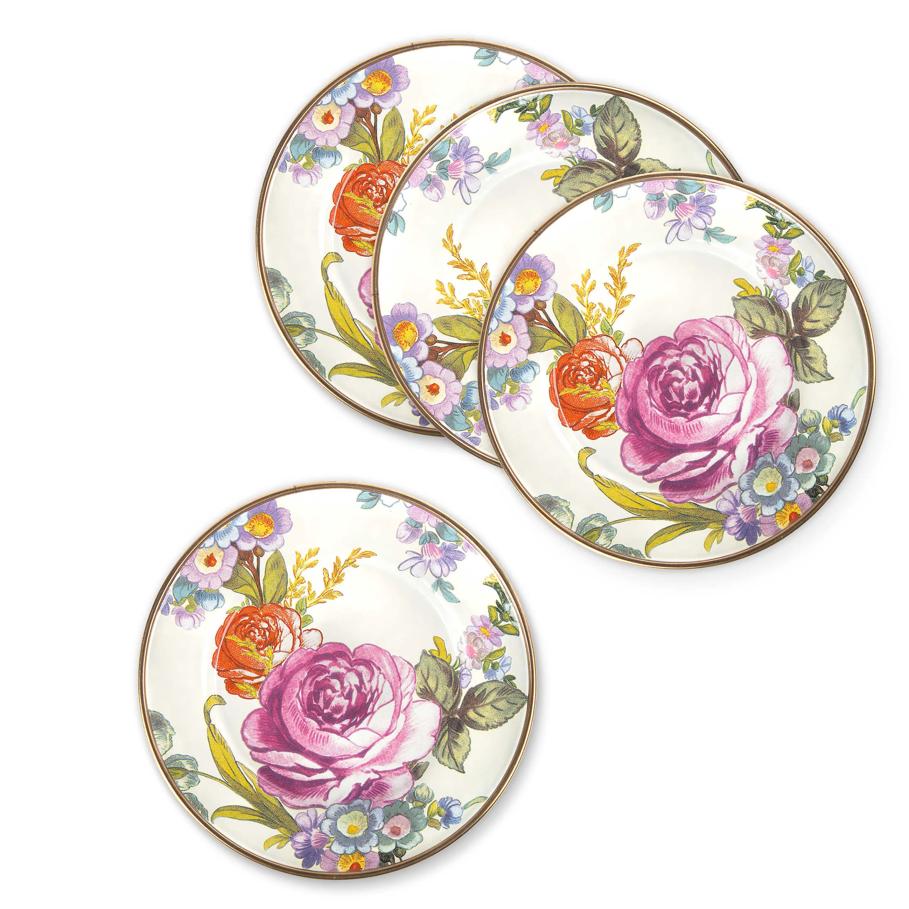 Flower Market Appetizer Plates - Set Of 4