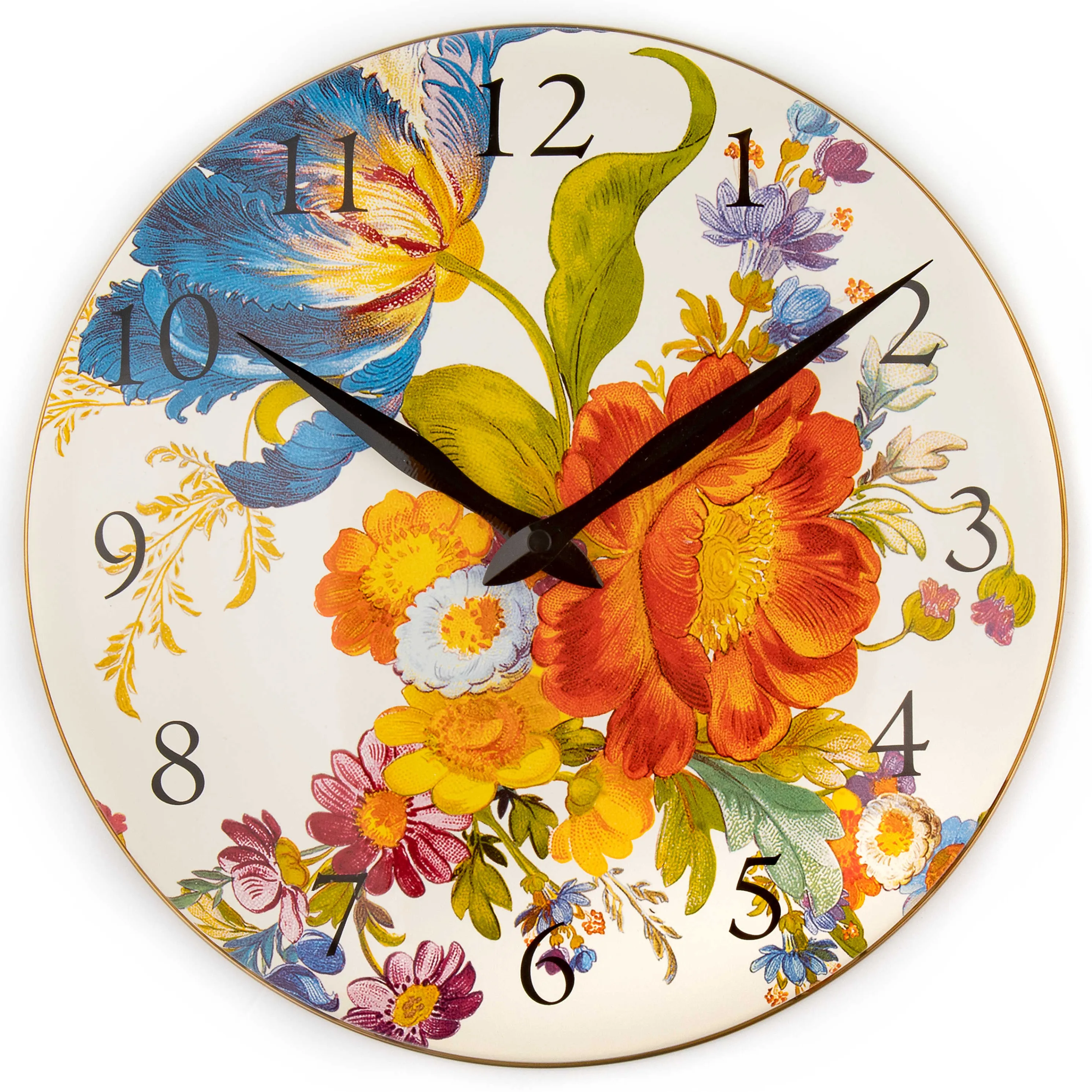 Flower Market Enamel Clock