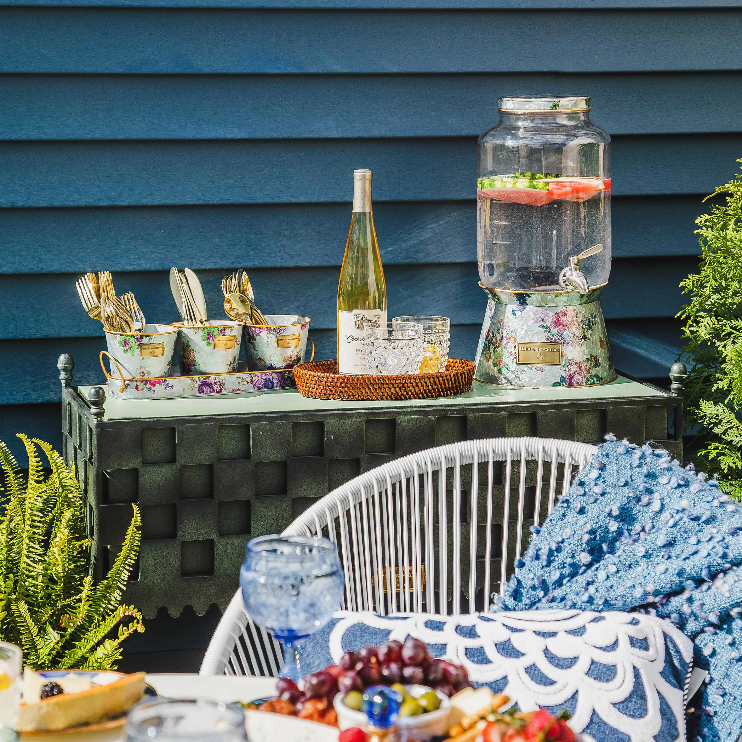 Flower Market Galvanized Herb Pots With Tray - Set Of 3