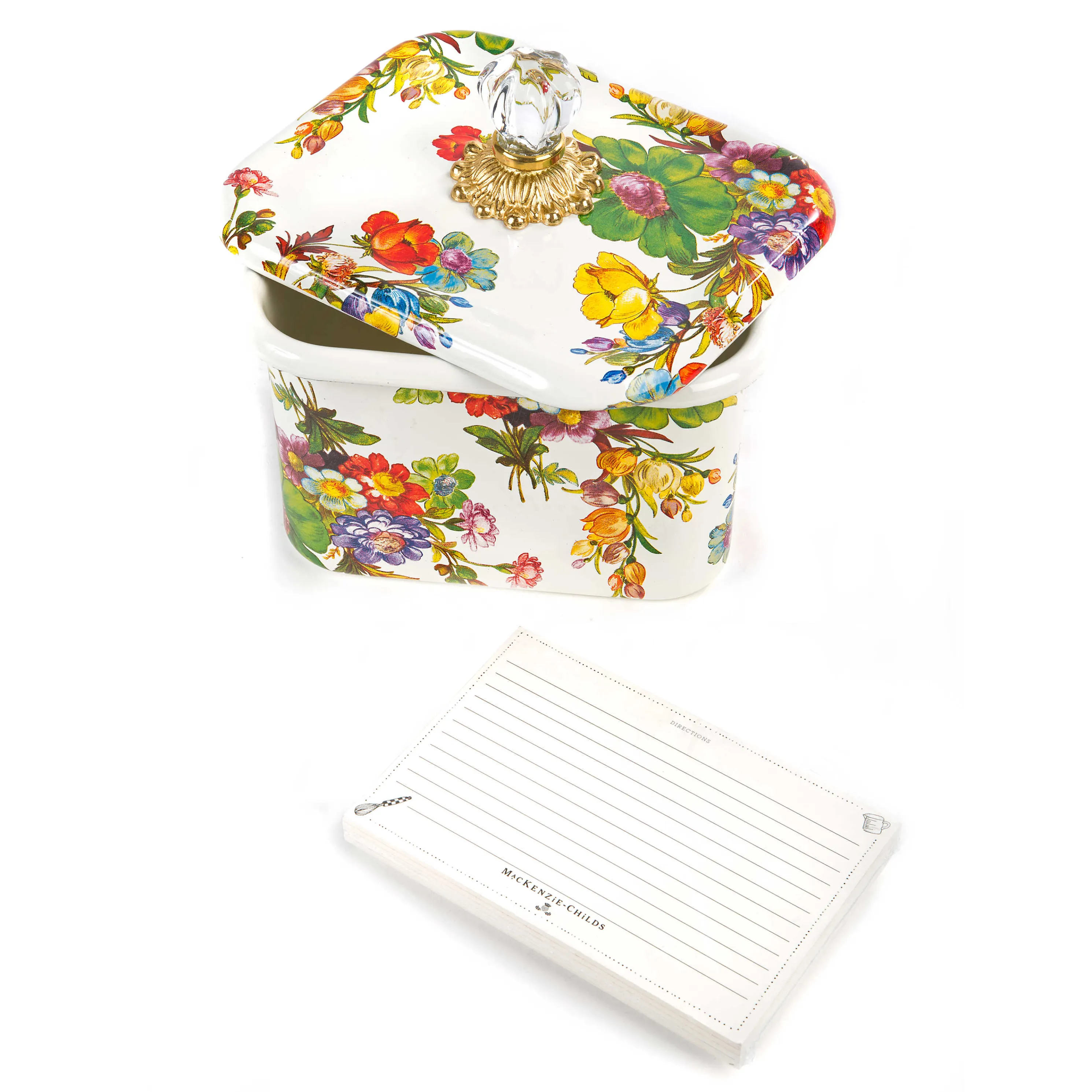 Flower Market Recipe Box - White