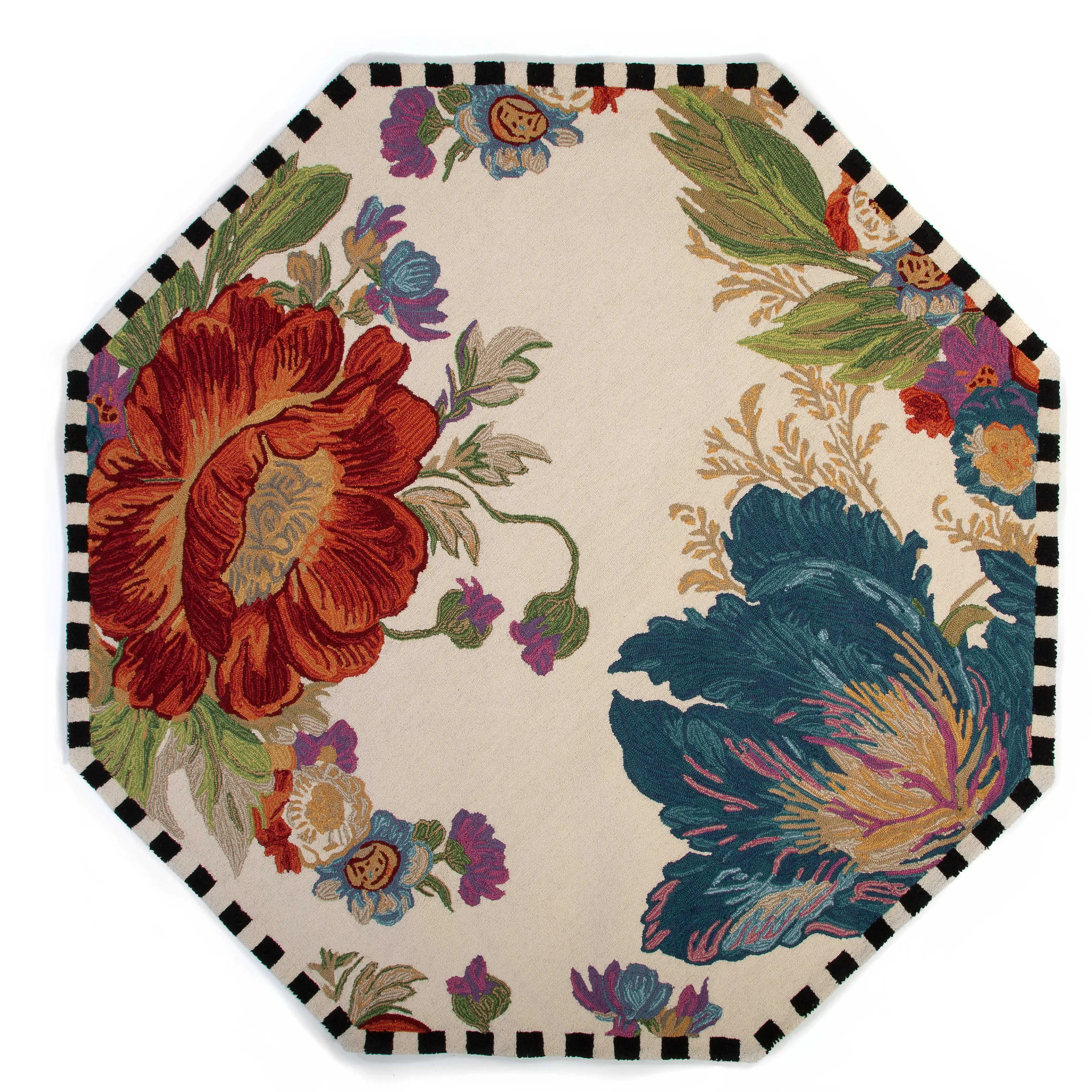 Flower Market Reflections Rug - 6' Octagon - Ivory