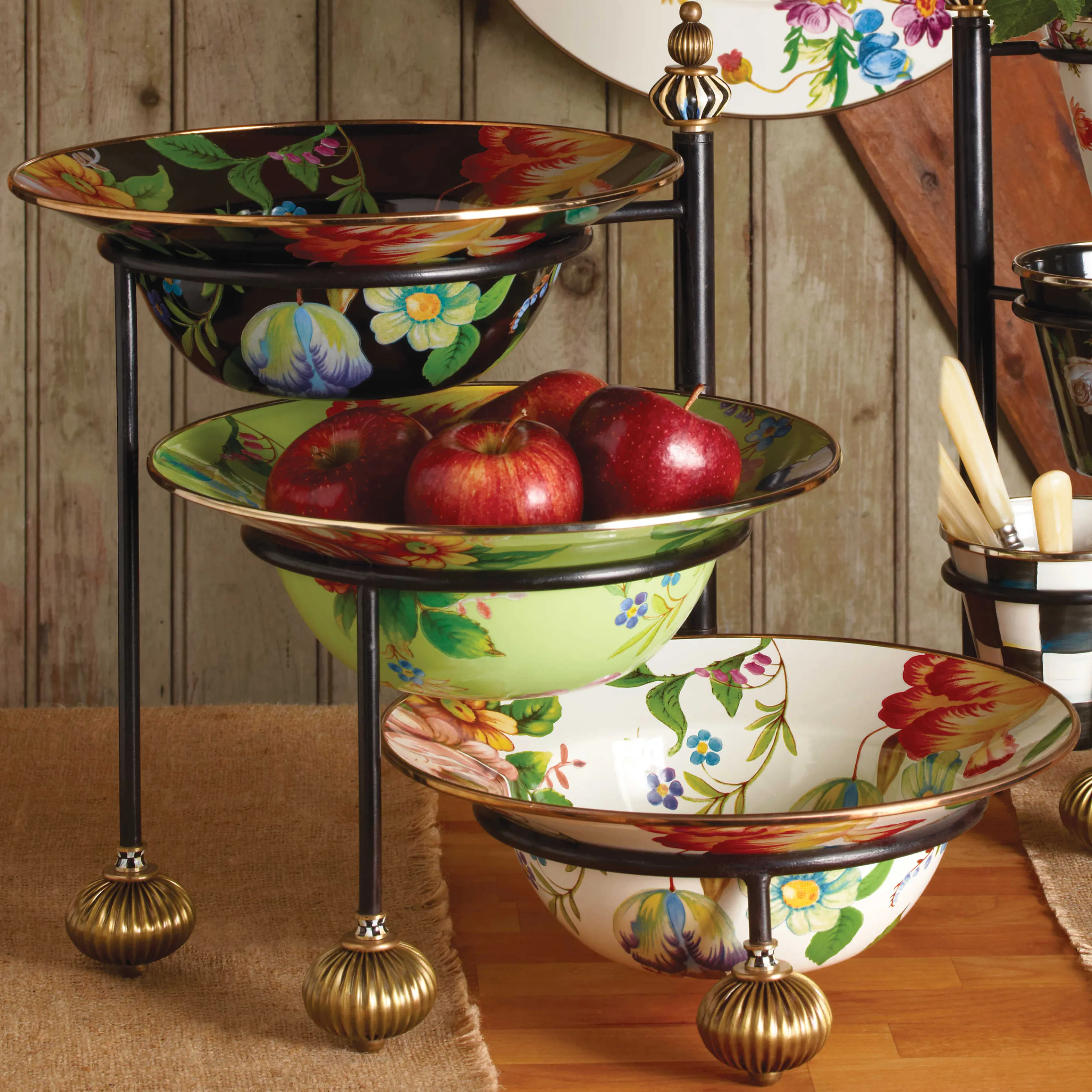 Flower Market Serving Bowl - Green